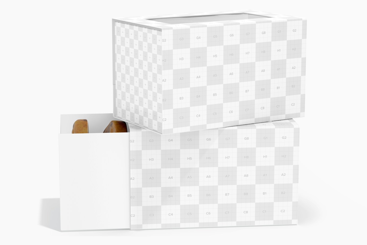 Rectangular Cookie Boxes Mockup, Stacked