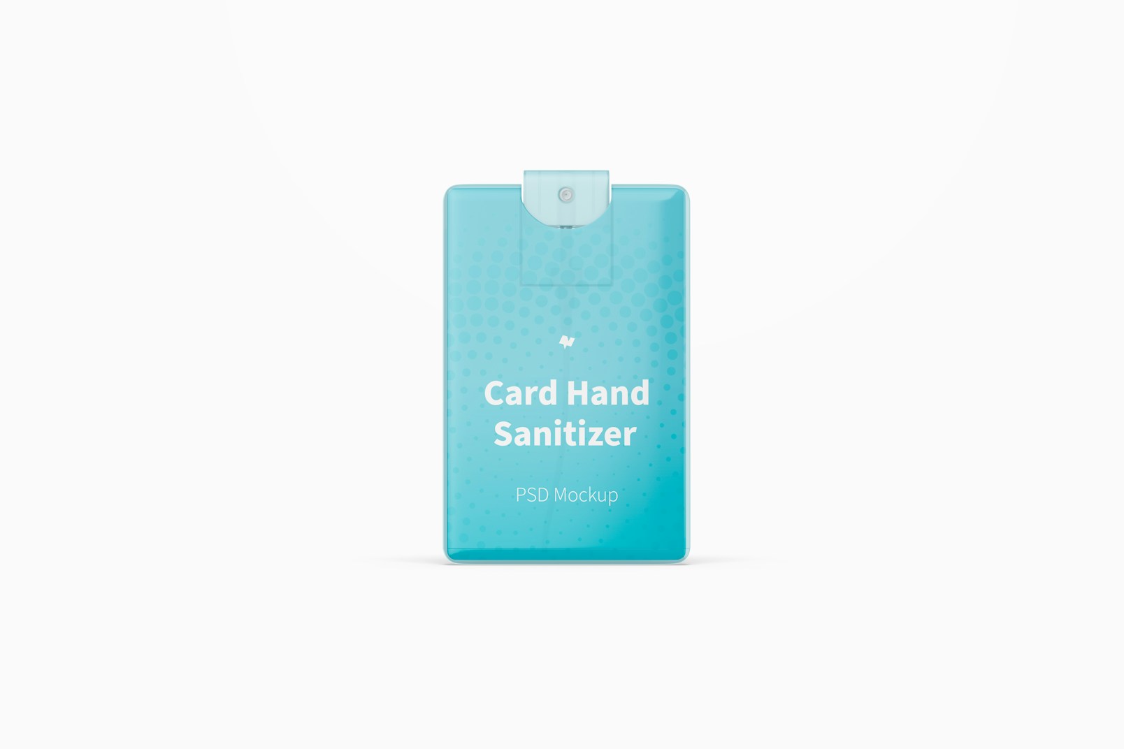 Card Hand Sanitizer Mockup, Front View