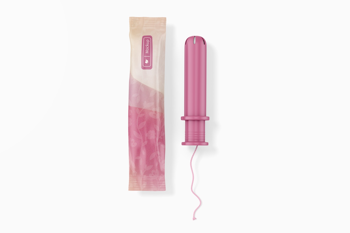 Tampon with Applicator Mockup, Top View