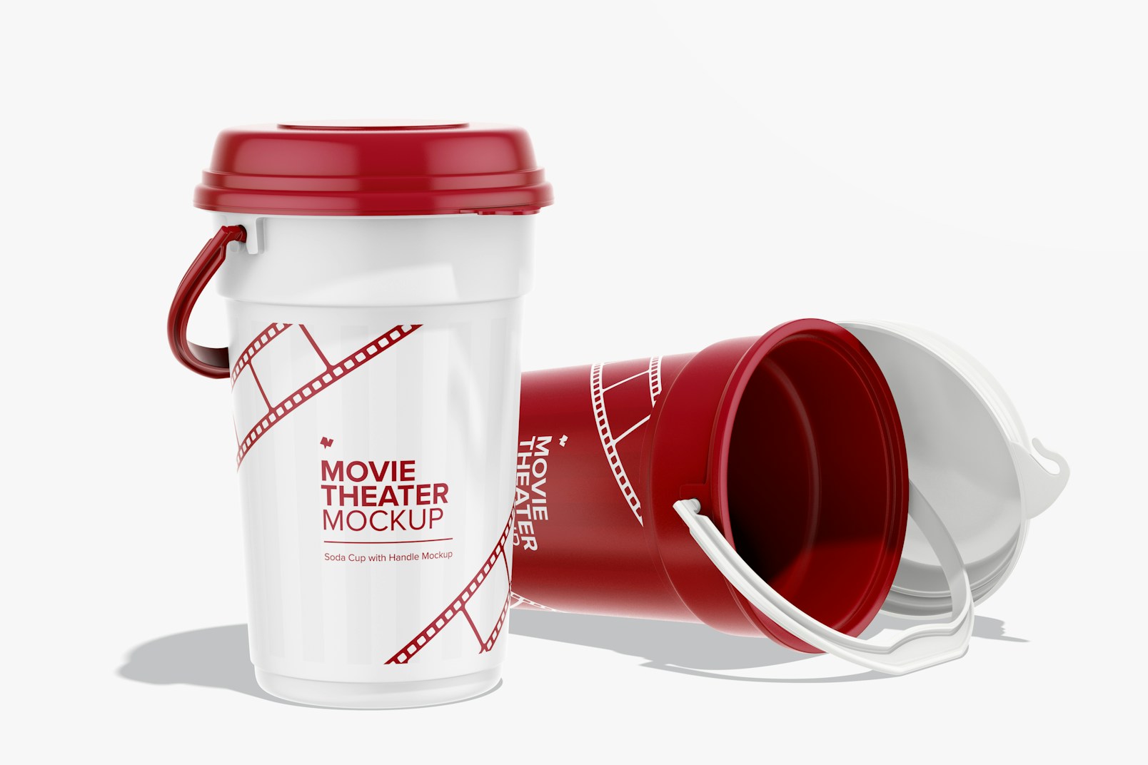 Soda Cup with Handle Mockup, Opened and Closed