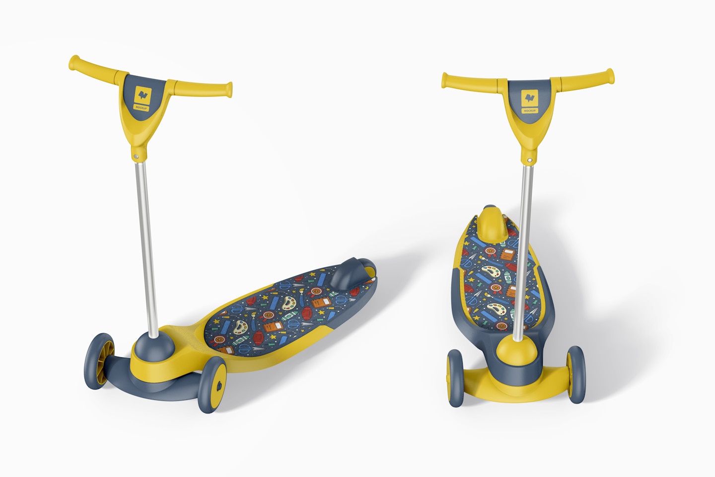 Kick Scooters Toy Mockup, Front View