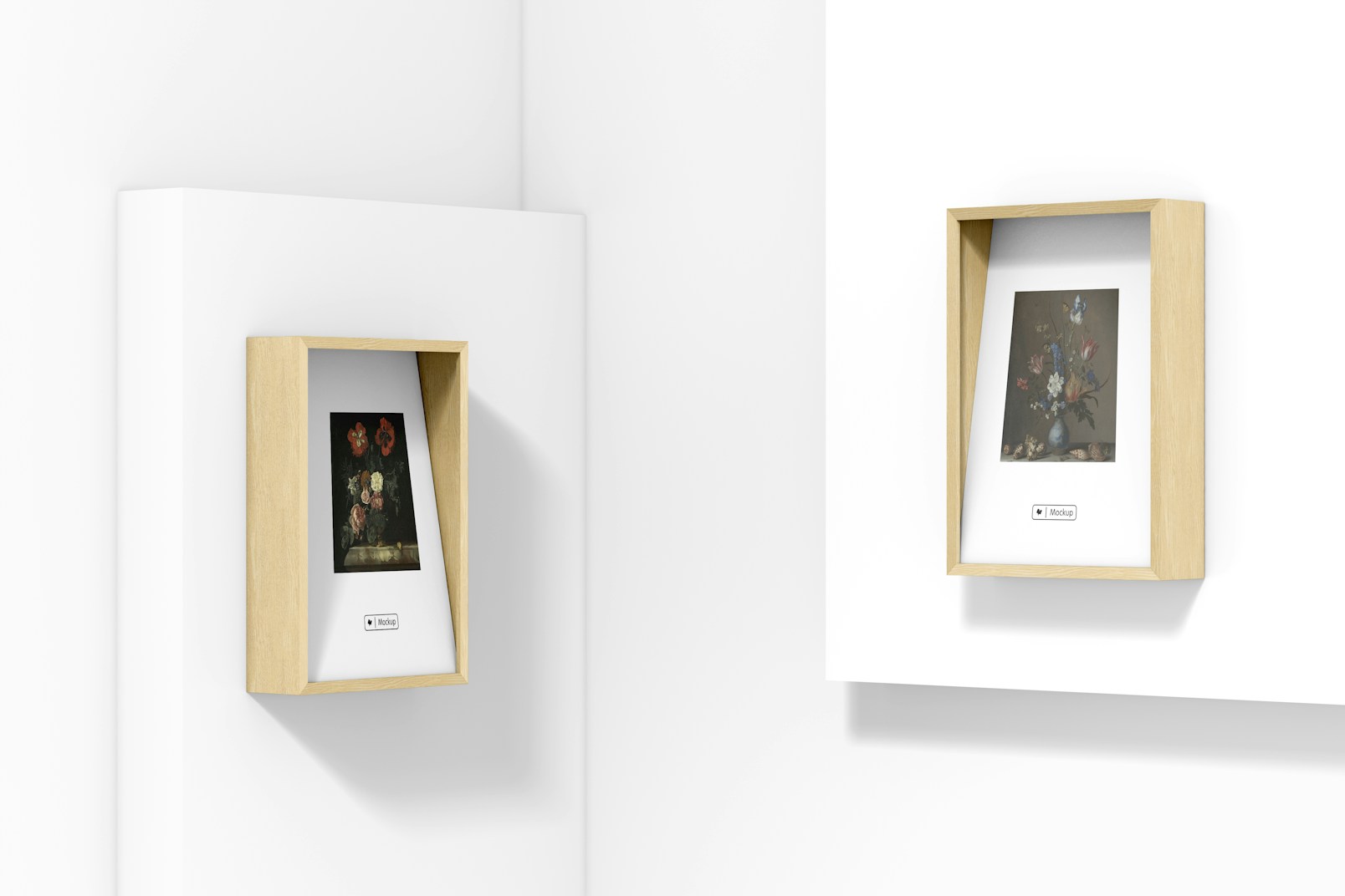 Exhibition Wall Boxes Mockup, on Wall