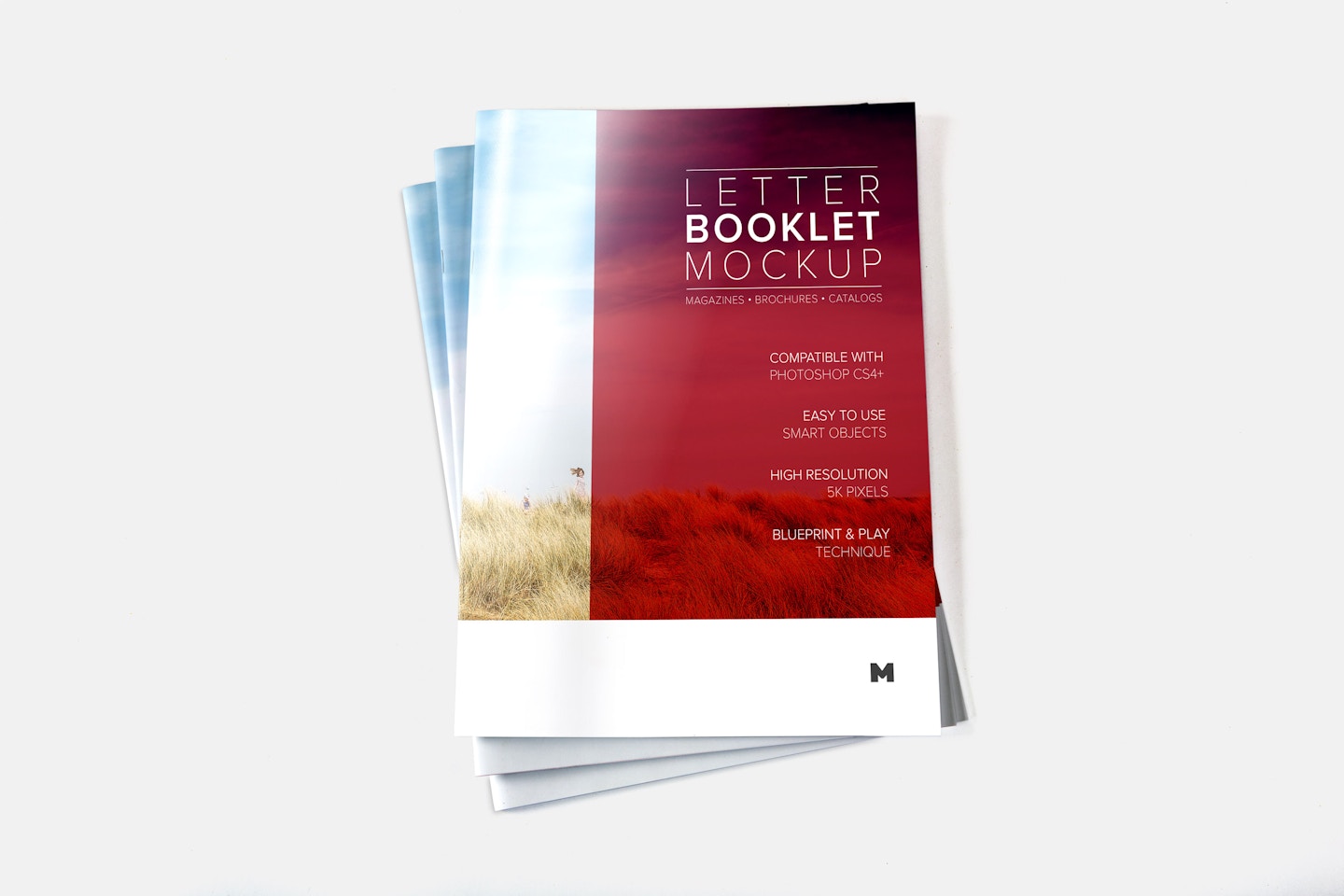 Letter Booklet Stack Cover Mockup 02