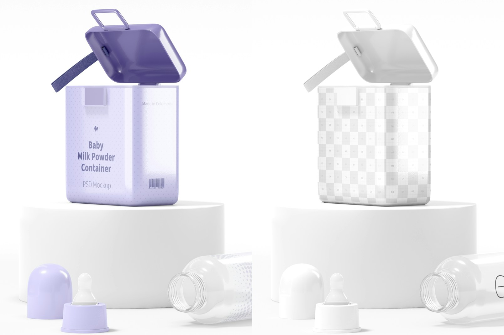 Large Baby Milk Powder Container Mockup