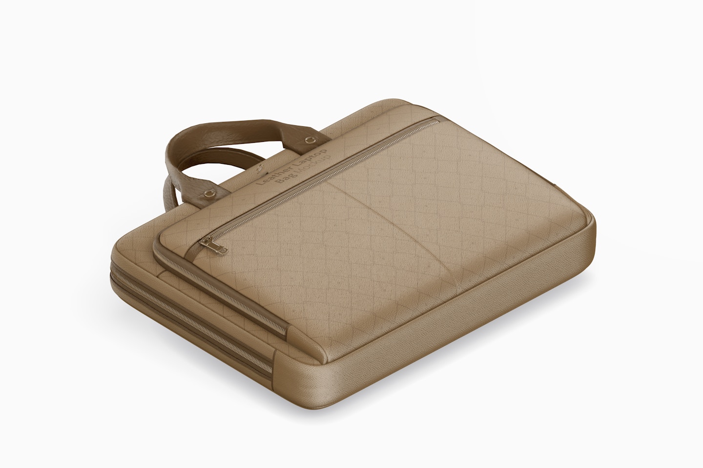 Leather Laptop Bag Mockup, Isometric Right View