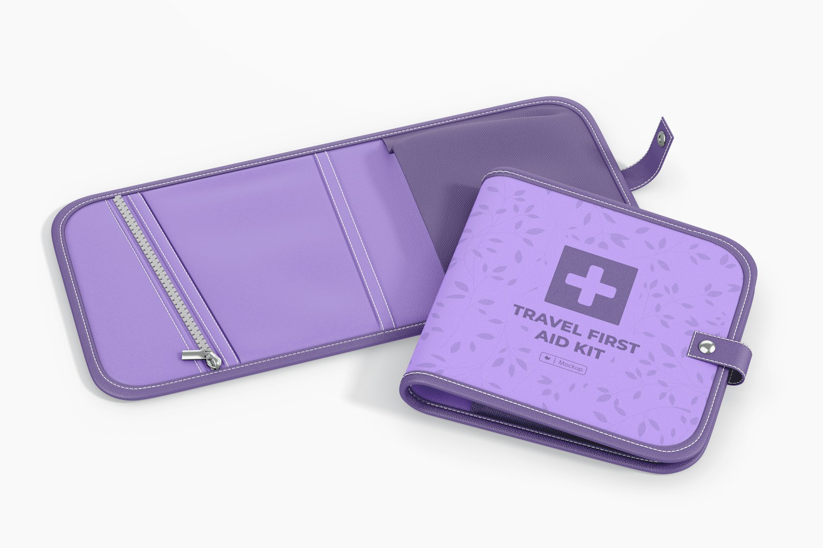 Travel First Aid Kit Mockup, Opened and Closed