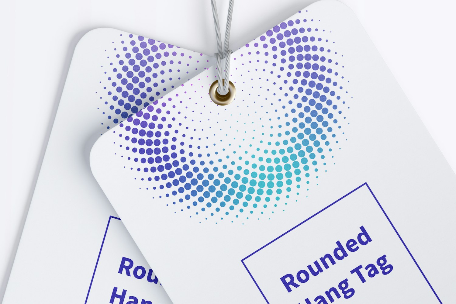 Rounded Hang Tags Mockup with String