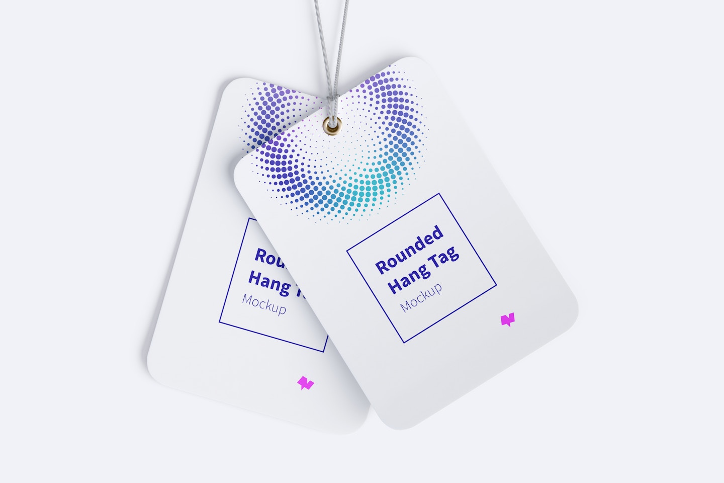 Rounded Hang Tags Mockup with String