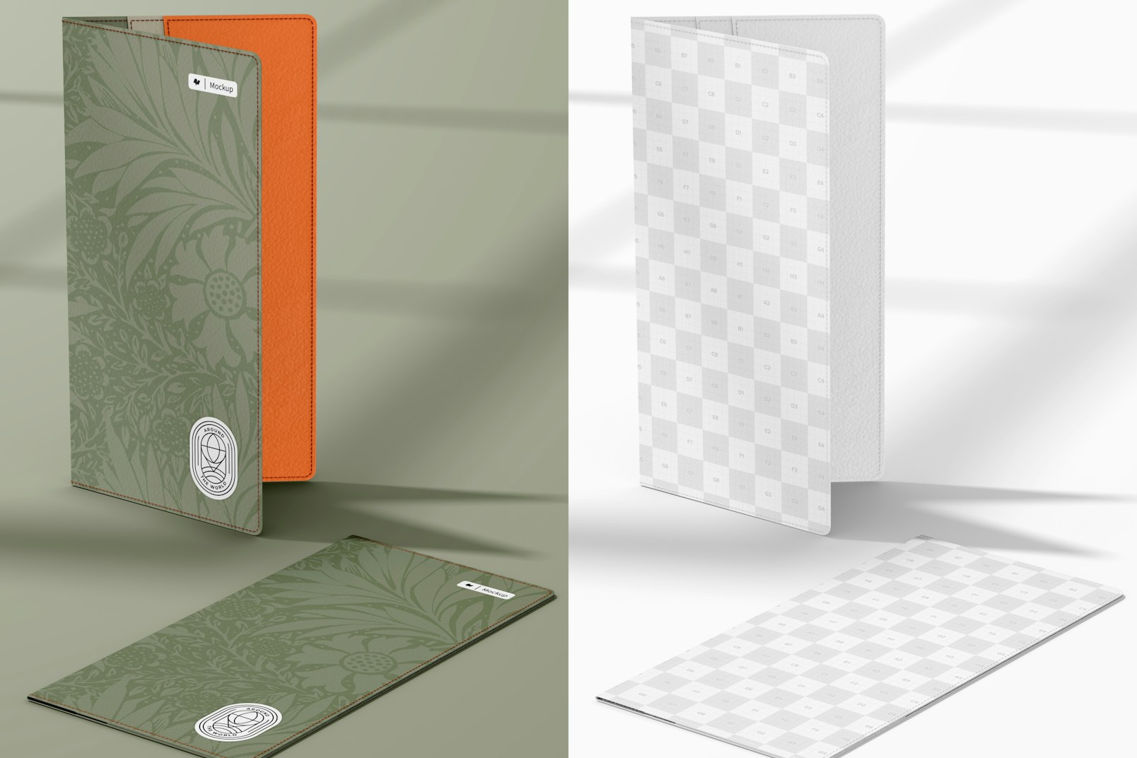 Long Passport Holders Mockup, Standing and Dropped