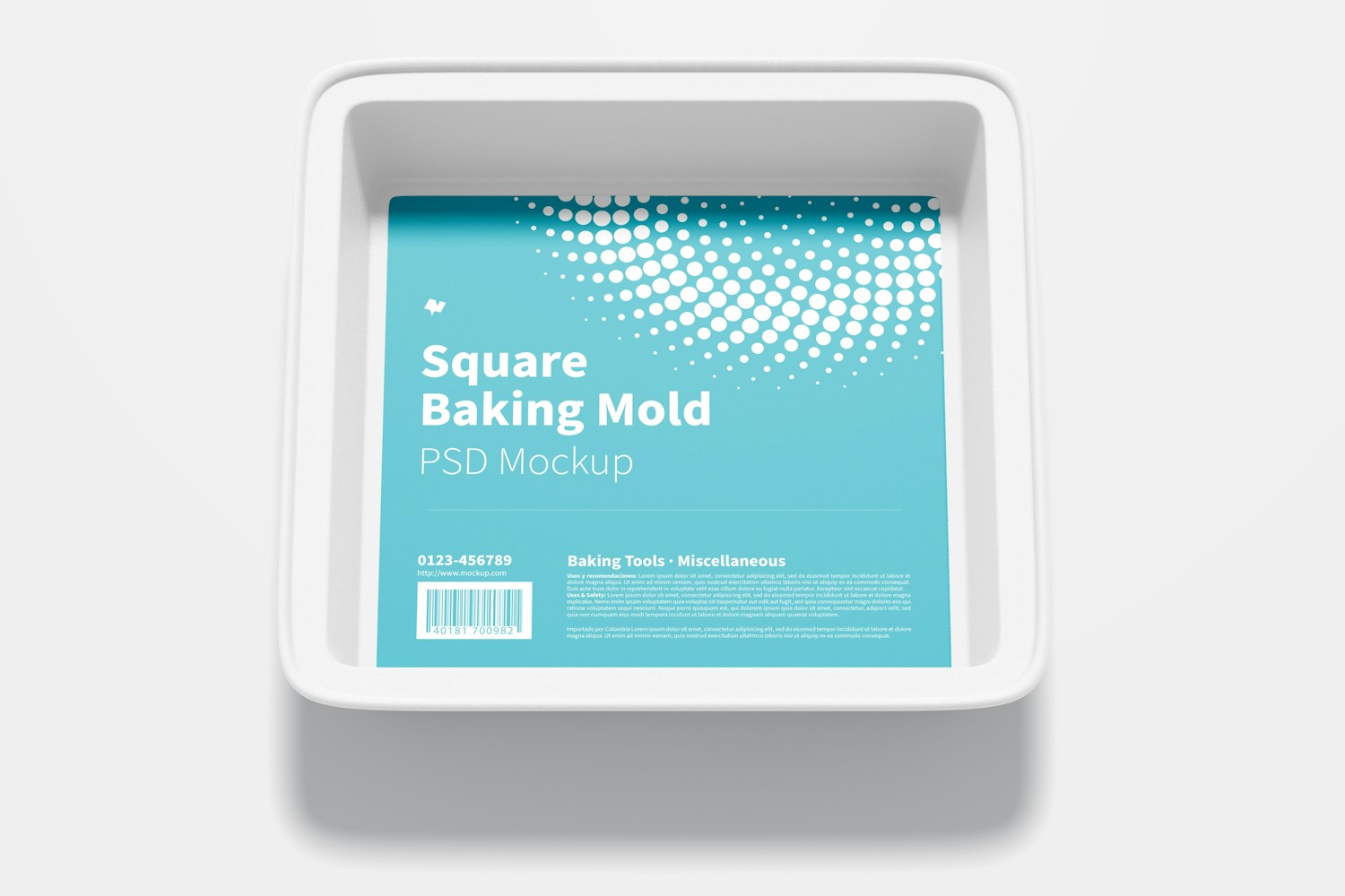 Square Baking Mold Mockup, Top View