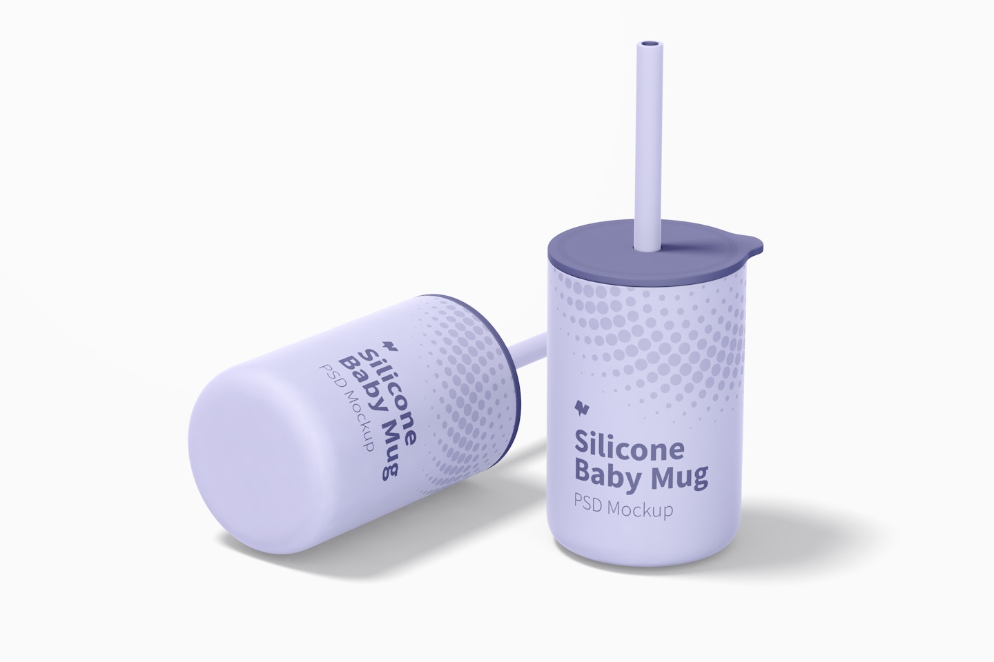 Silicone Baby Mugs with Lid Mockup, Perspective