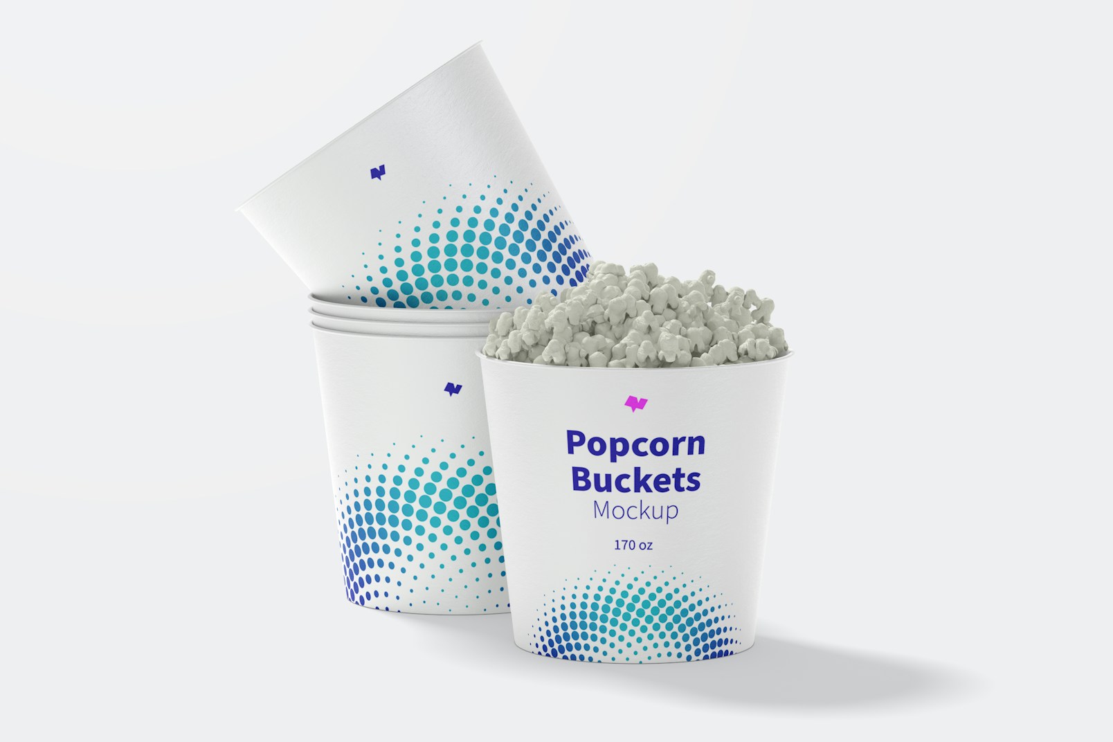 170 oz Popcorn Buckets Mockup, Right View