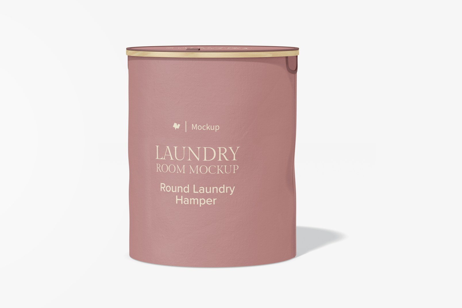 Round Laundry Hamper Mockup, Front View