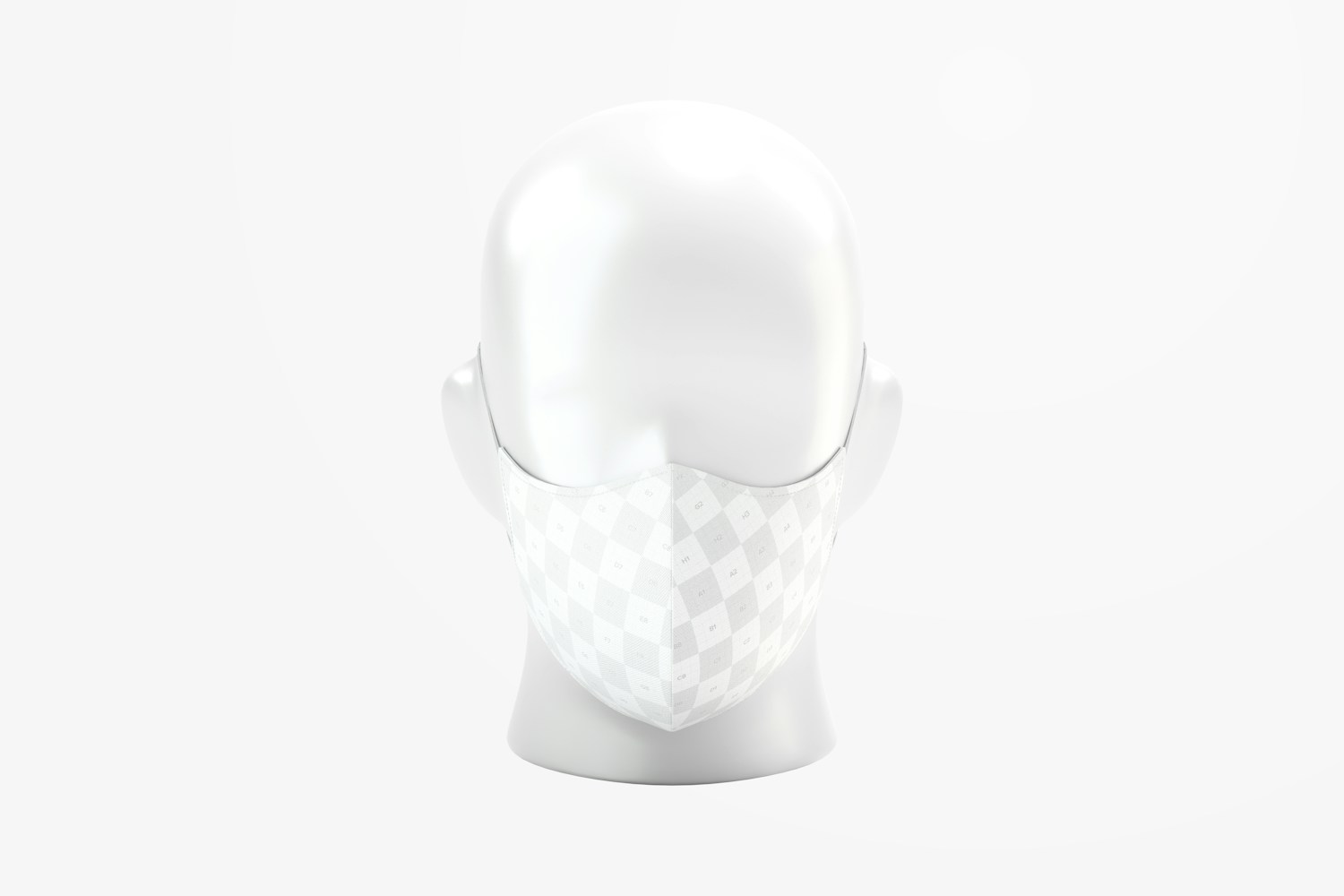 Face Mask with Elastic Bands Mockup, Front View
