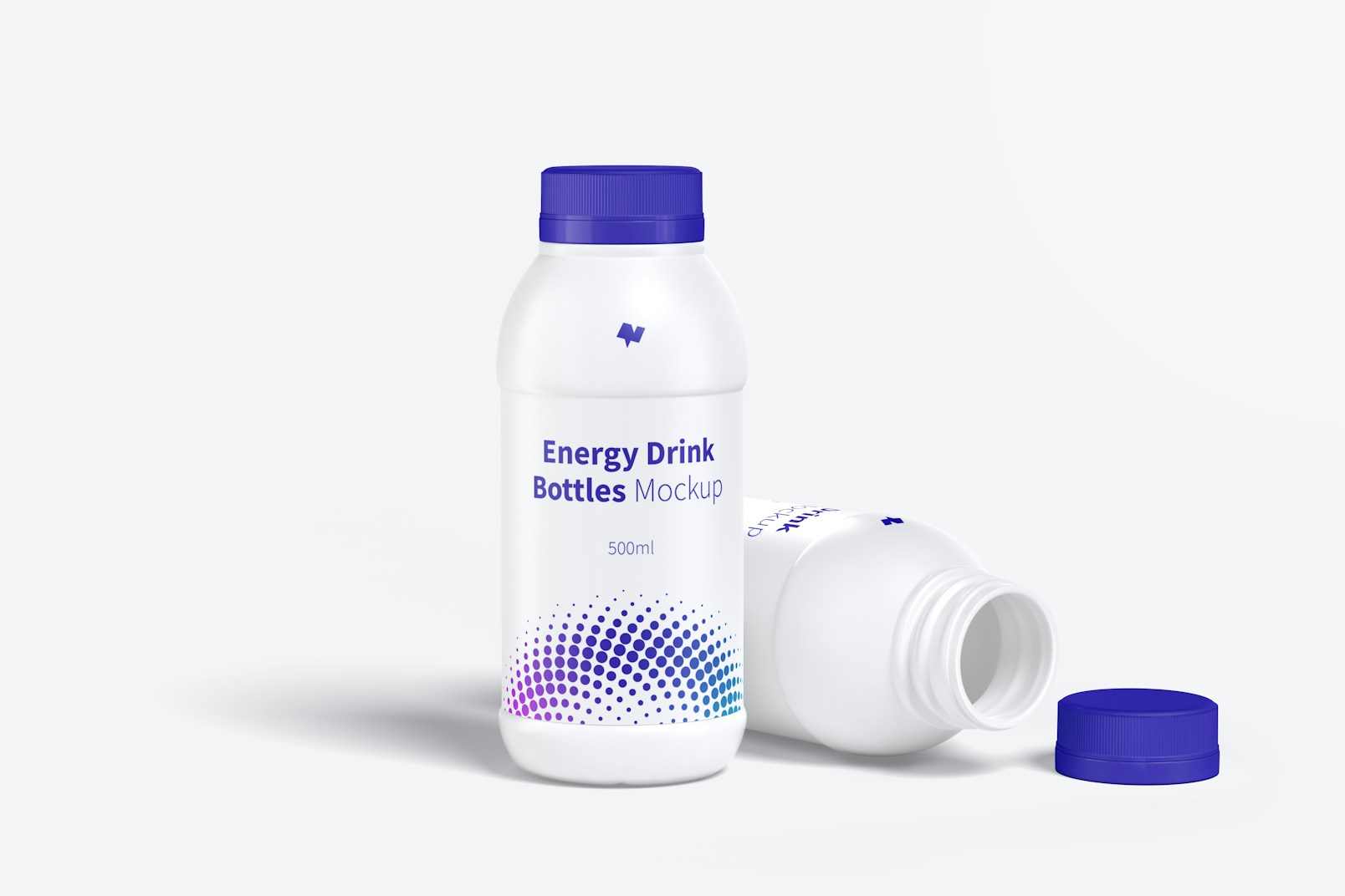 Energy Drink Plastic Bottles Mockup