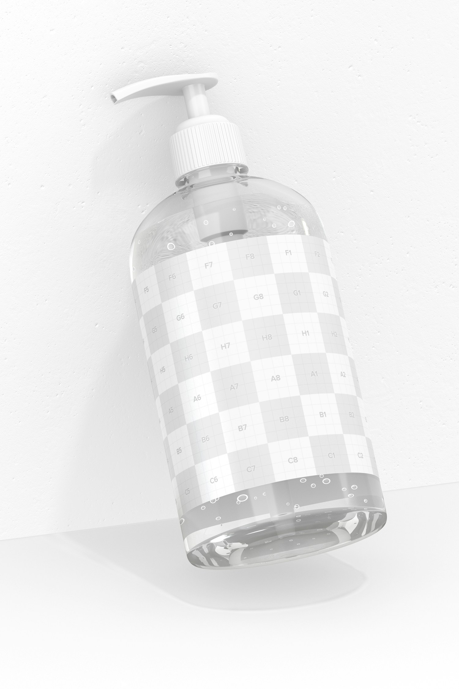 16 oz Sanitizing Gel Bottle Mockup, Leaned 16 oz Sanitizing Gel Bottle Mockup, Leaned