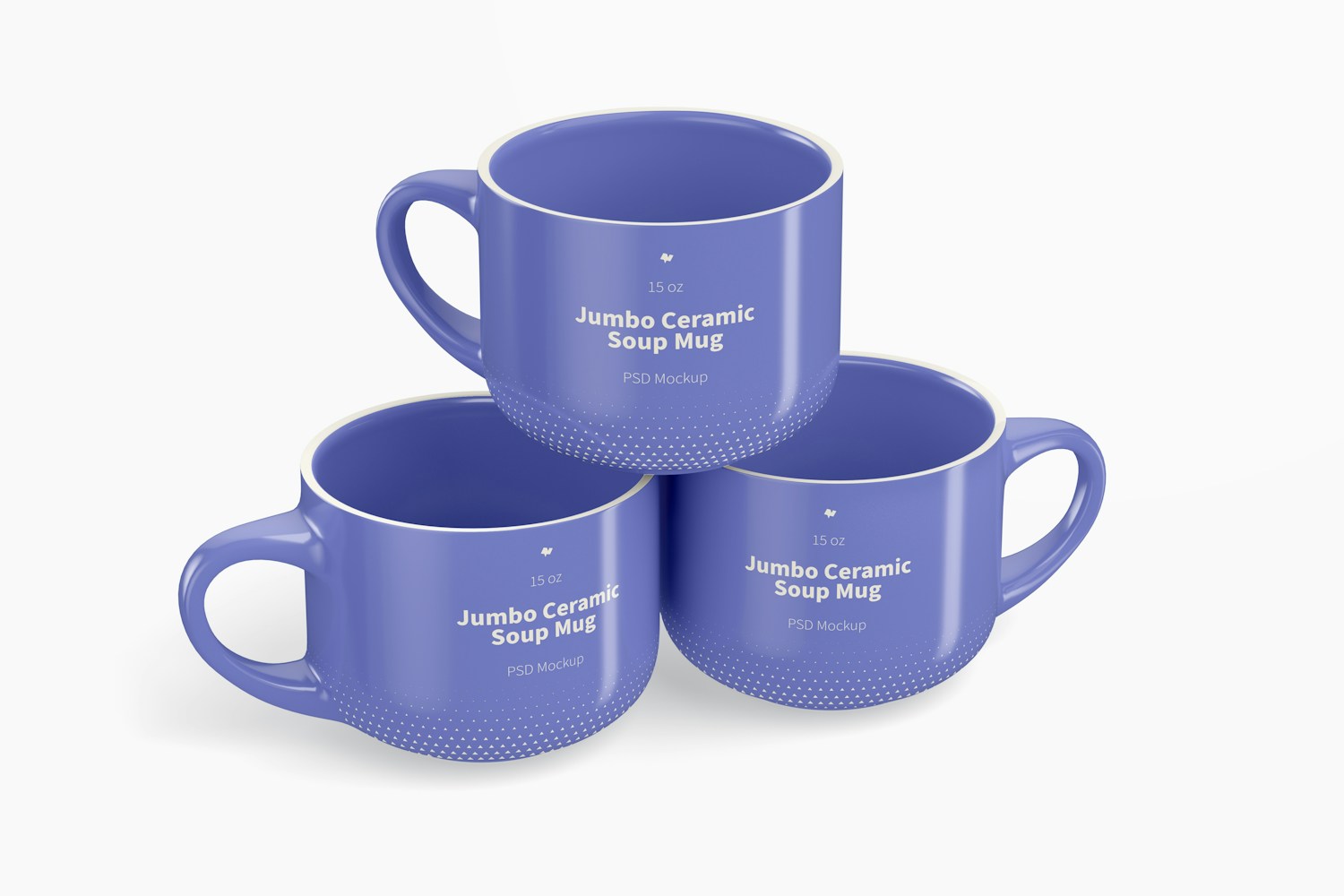 15 oz Jumbo Ceramic Soup Mugs Mockup