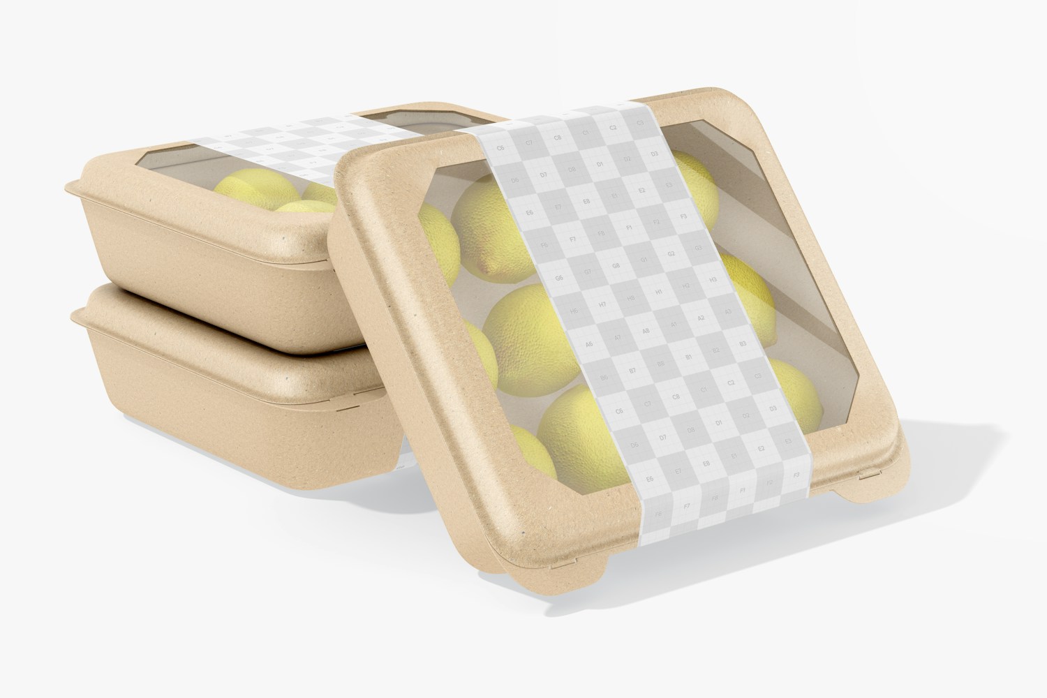 Square Fruit Containers Mockup