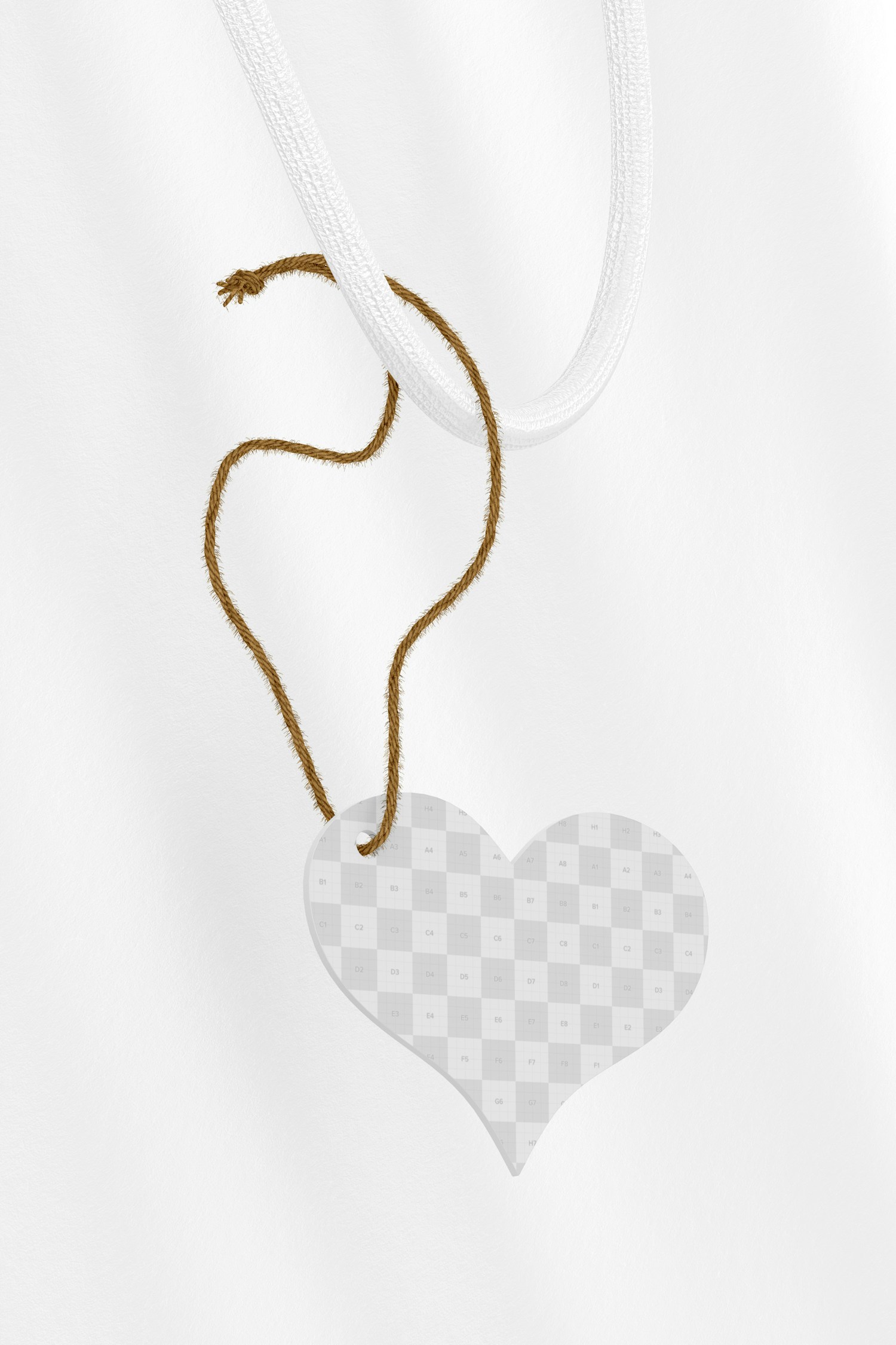 Heart Gift Tag Mockup, Hanging