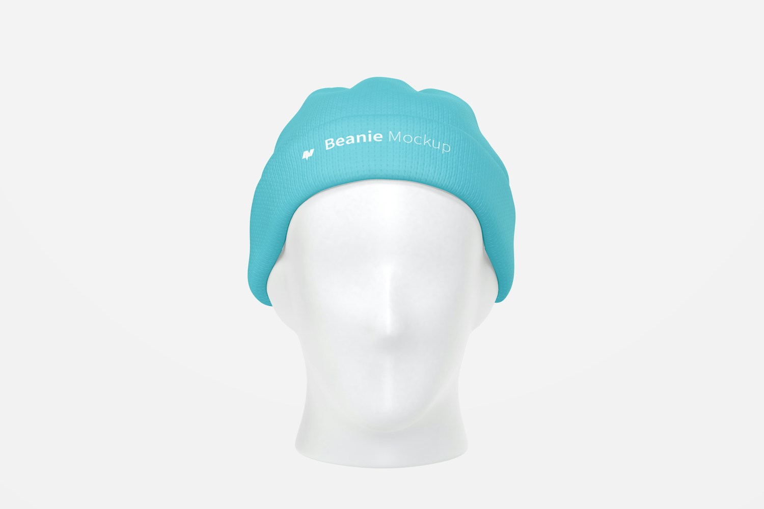 Beanie with Head Mockup, Front View