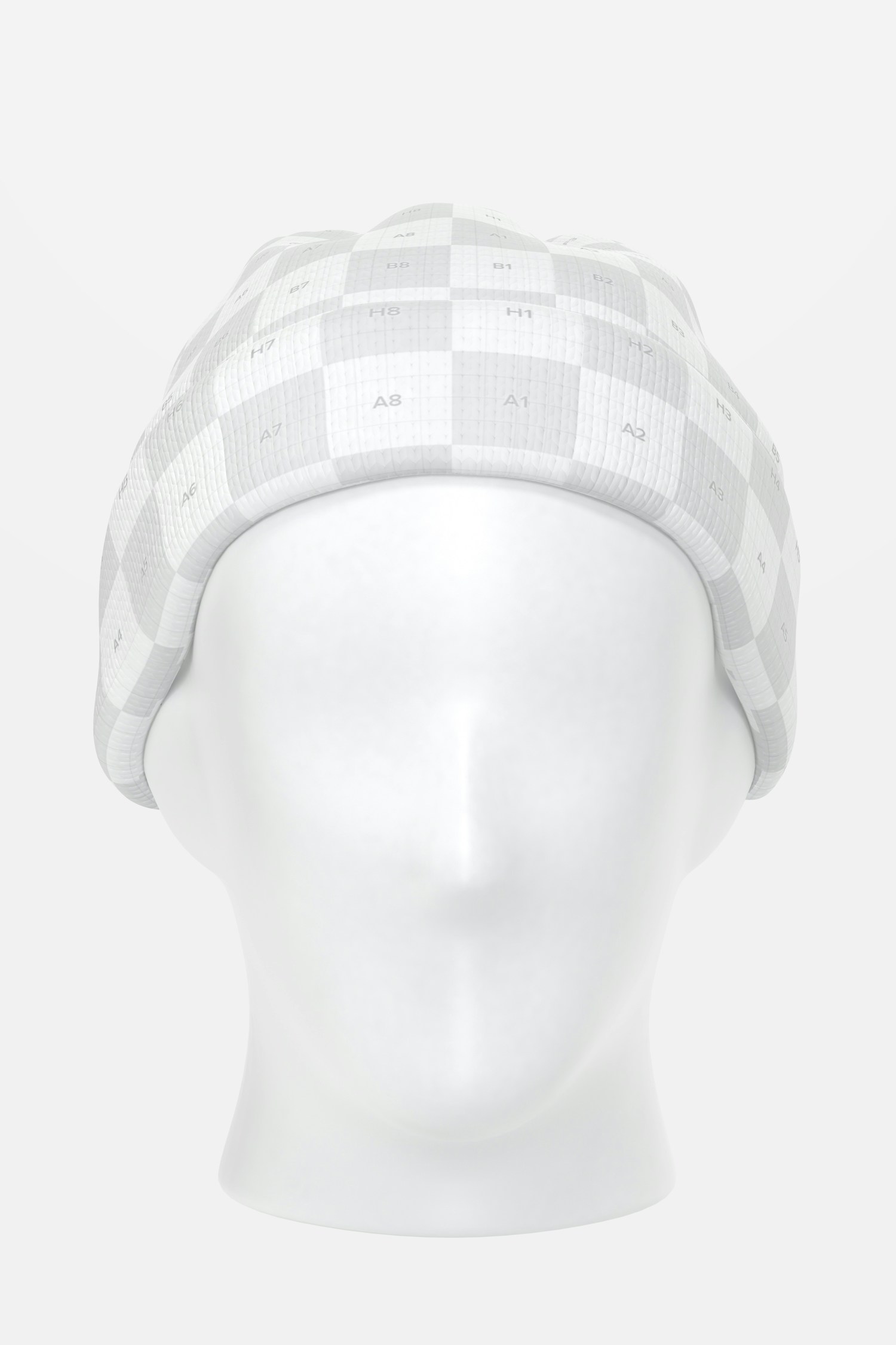 Beanie with Head Mockup, Front View