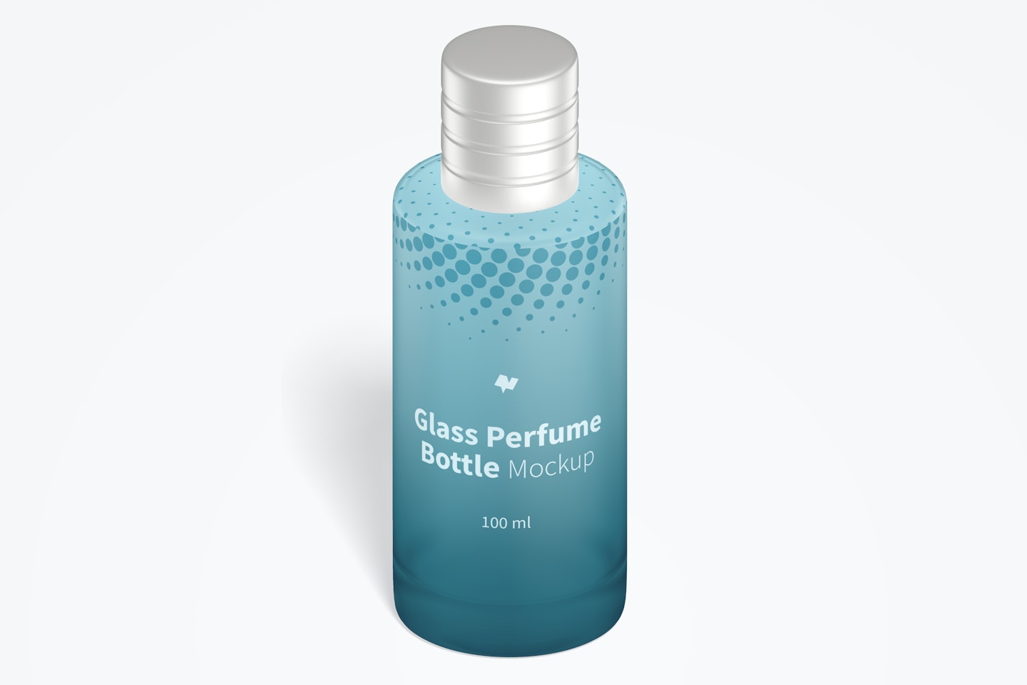 100 ml Glass Perfume Bottle Mockup, Isometric View