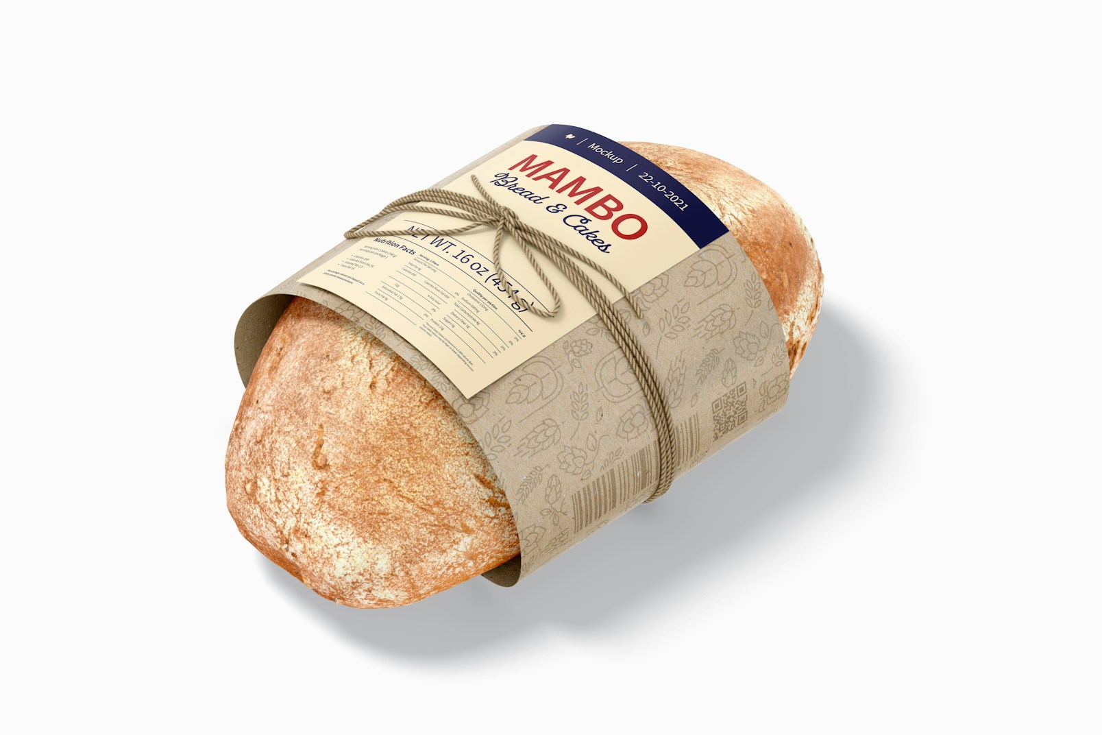 Bread with Label Mockup, Right View