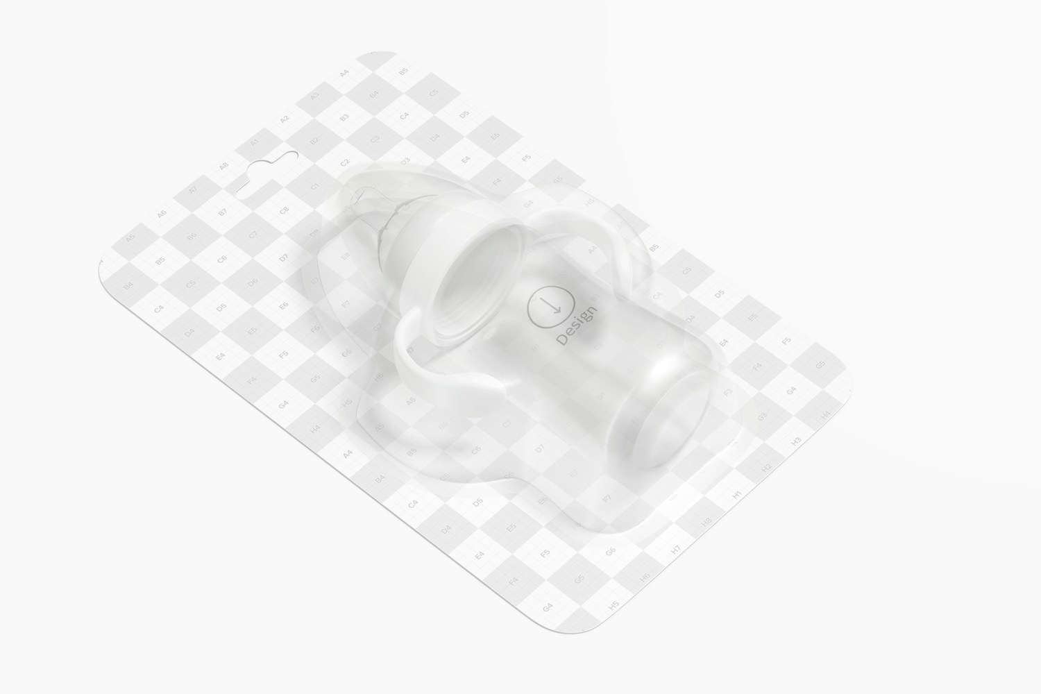 300ml Baby Milk Bottle Blister Mockup, Perspective