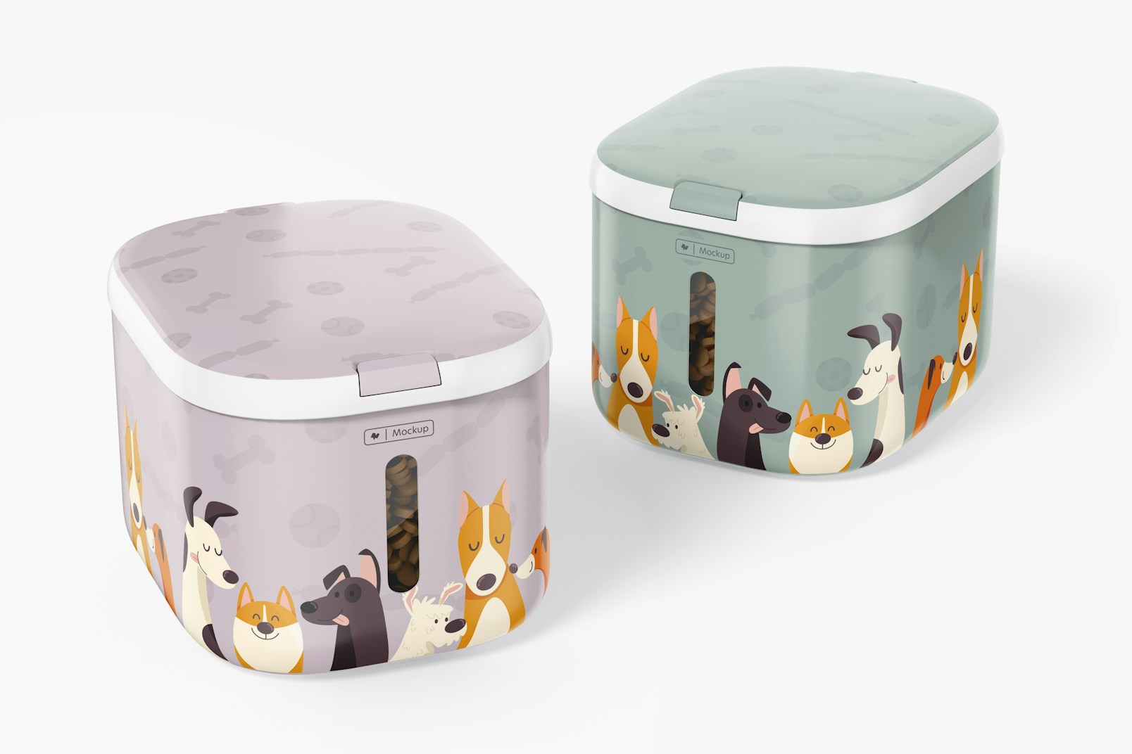 Airtight Pet Food Boxes Mockup