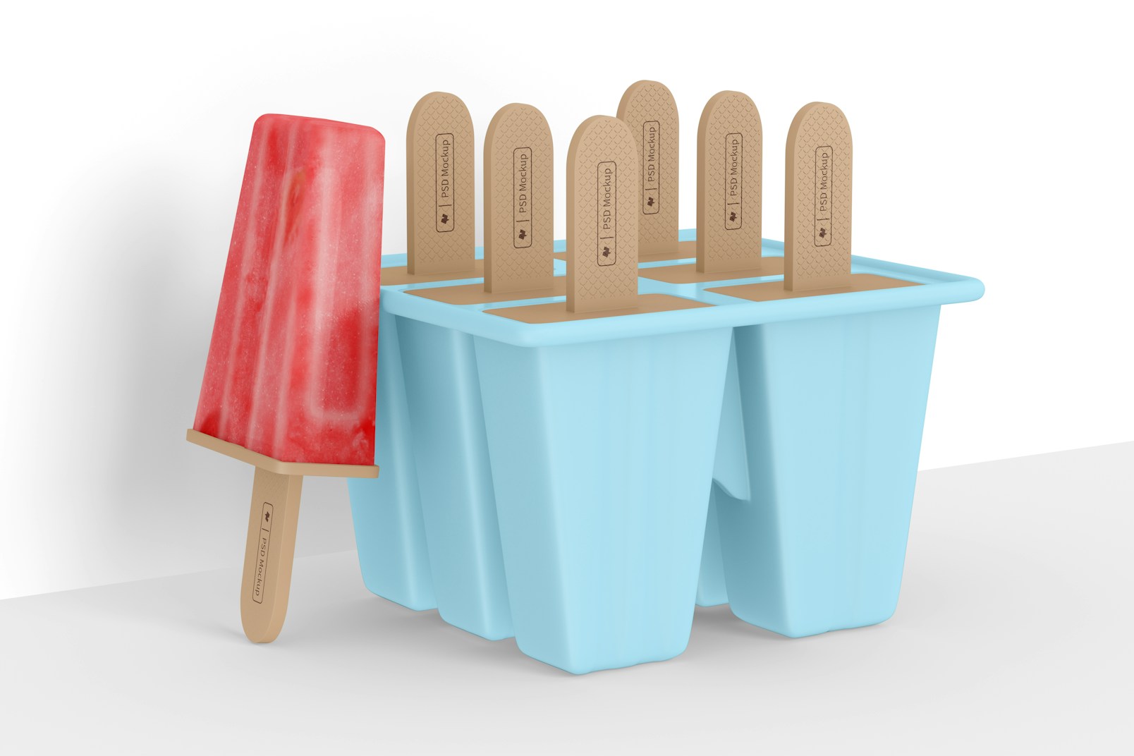 Ice Pop Silicone Mold Mockup, Perspective