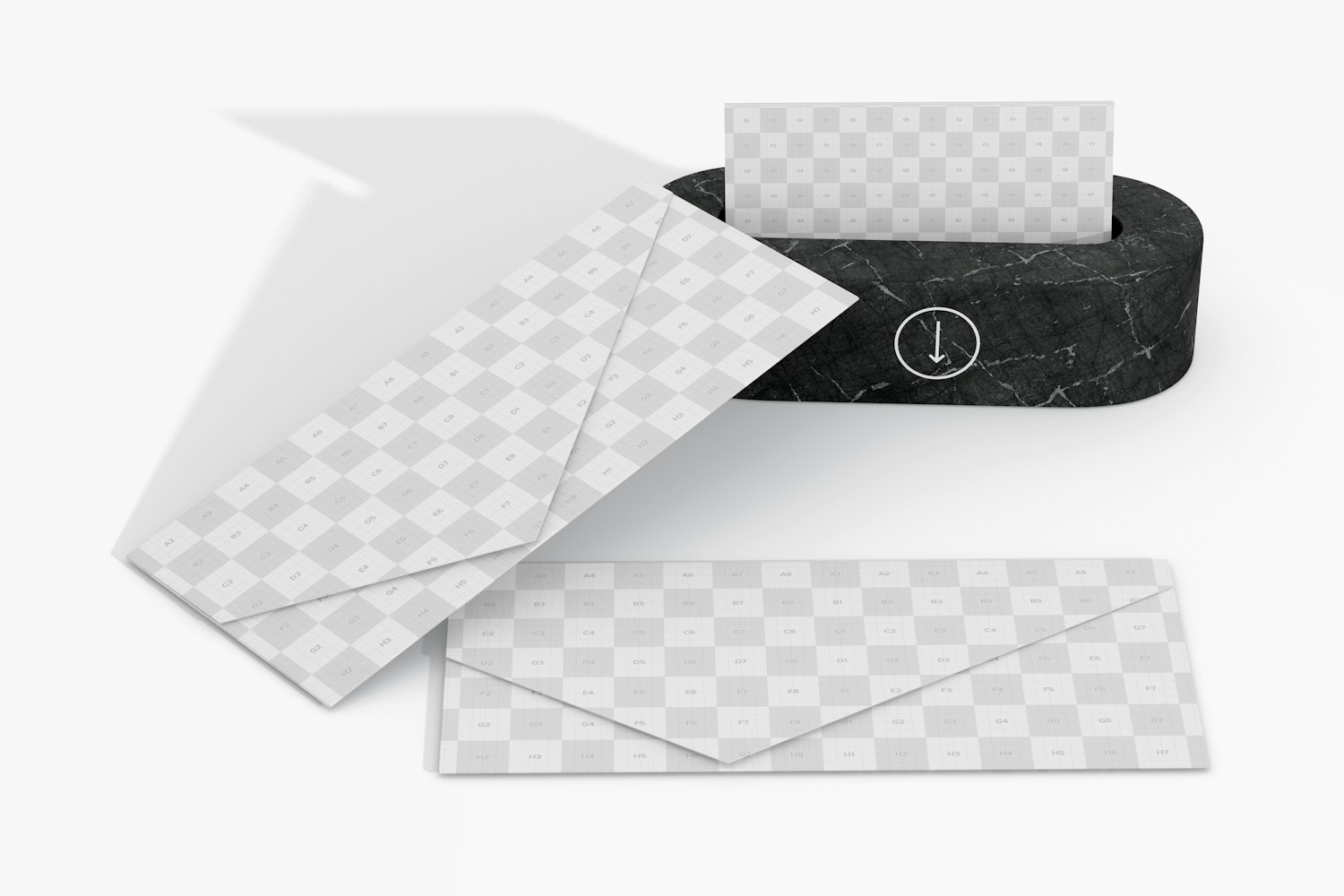 Corporate Paper Envelopes with Card Holder Mockup, Perspective