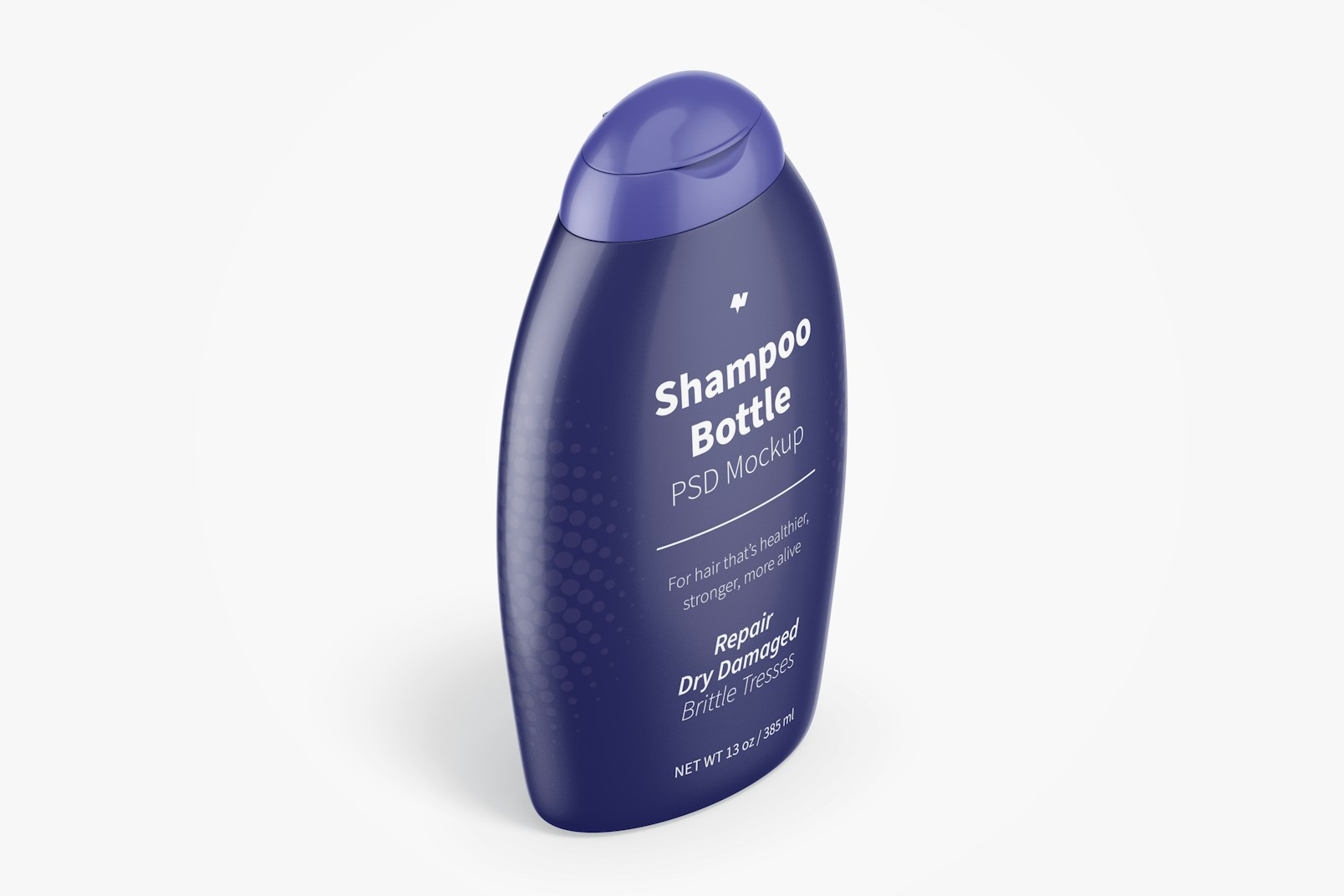13 Oz Shampoo Bottle Mockup, Isometric View
