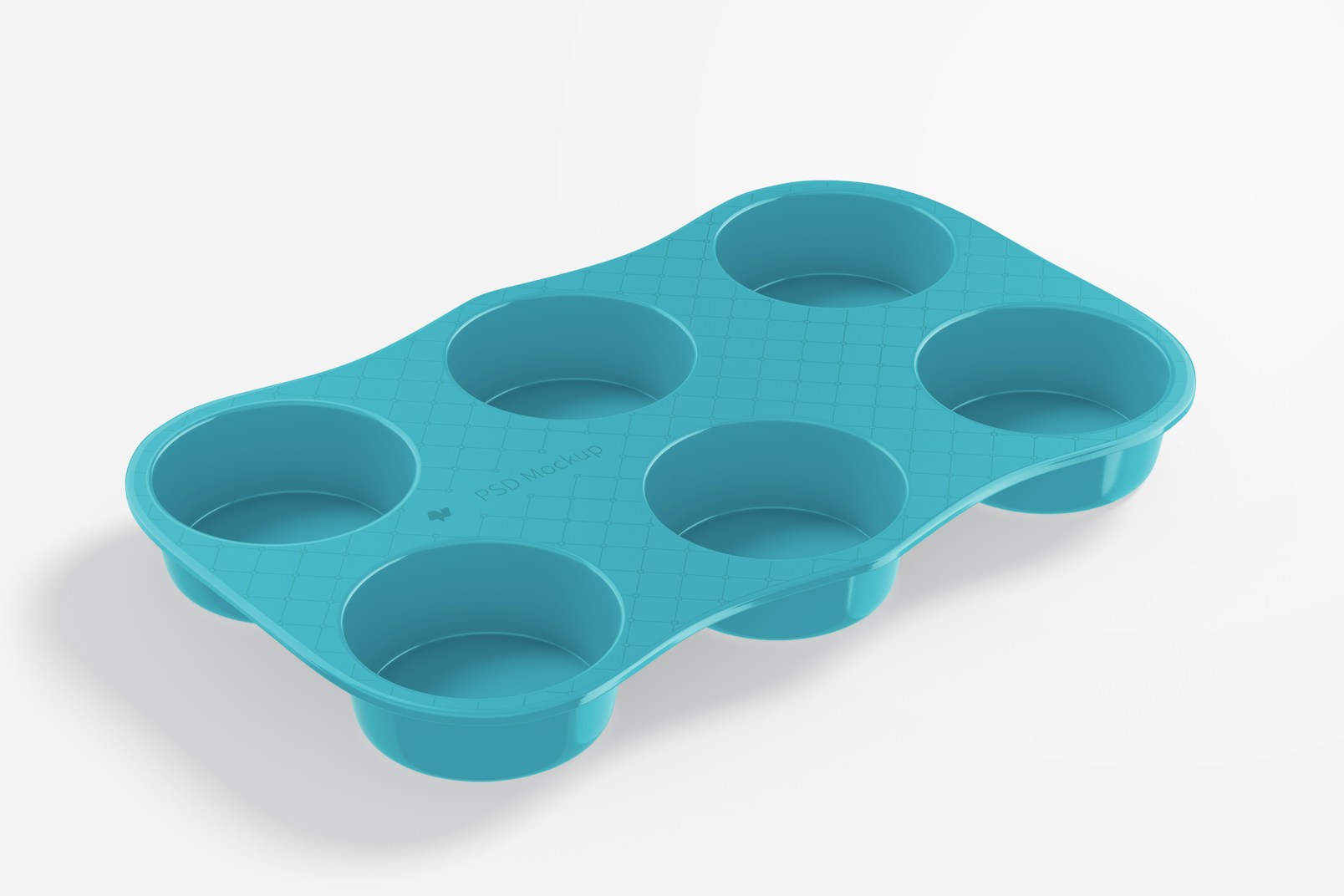Porcelain Muffin Pan Mockup, Perspective