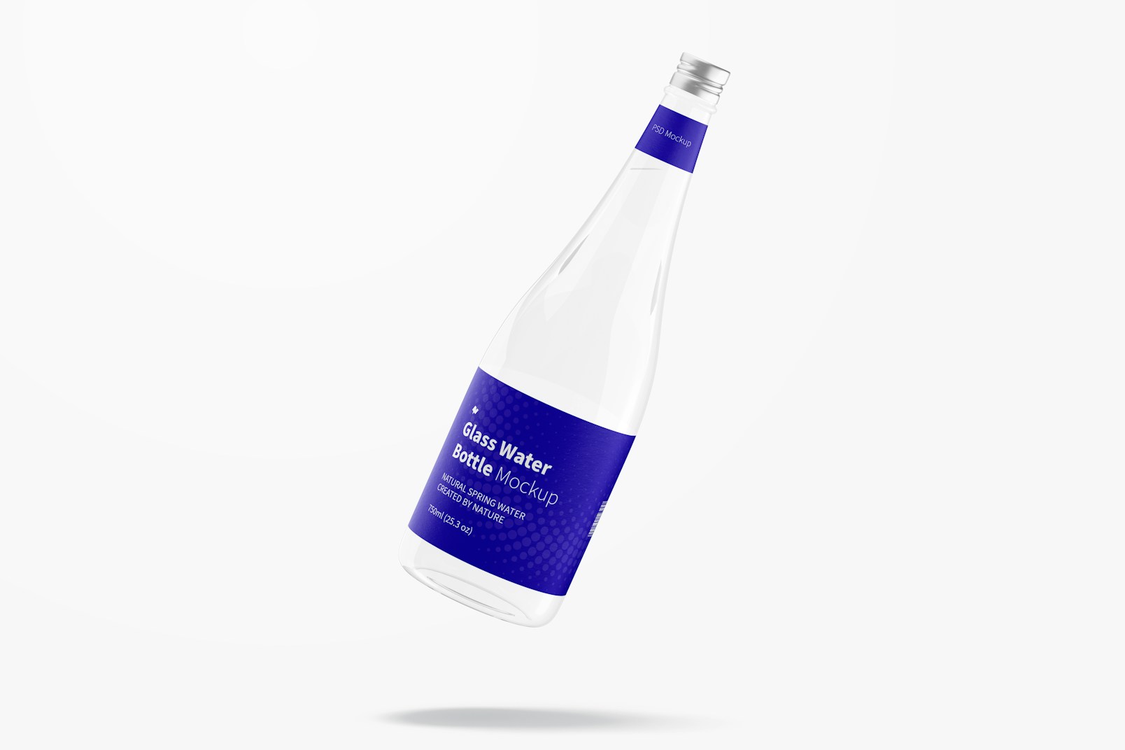Maqueta de Botella de Vidrio con Agua, Cayendo