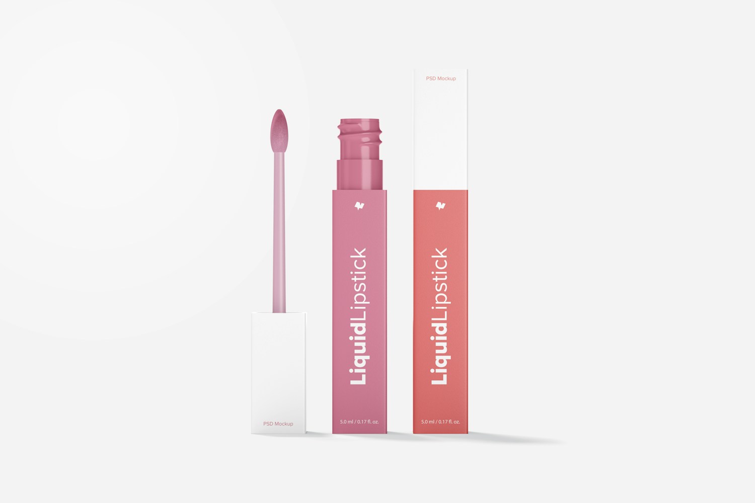 Liquid Lipstick Tubes Mockup, Opened and Closed