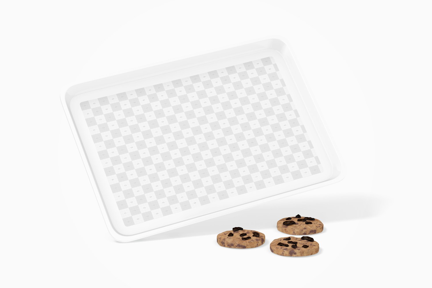 Ceramic Cookie Tray Mockup, Leaned