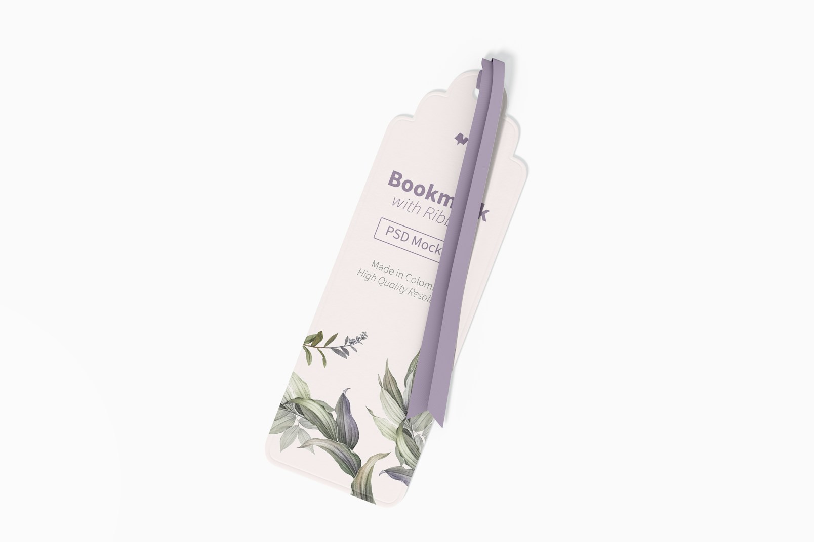 Bookmark with Ribbon Mockup, Top View