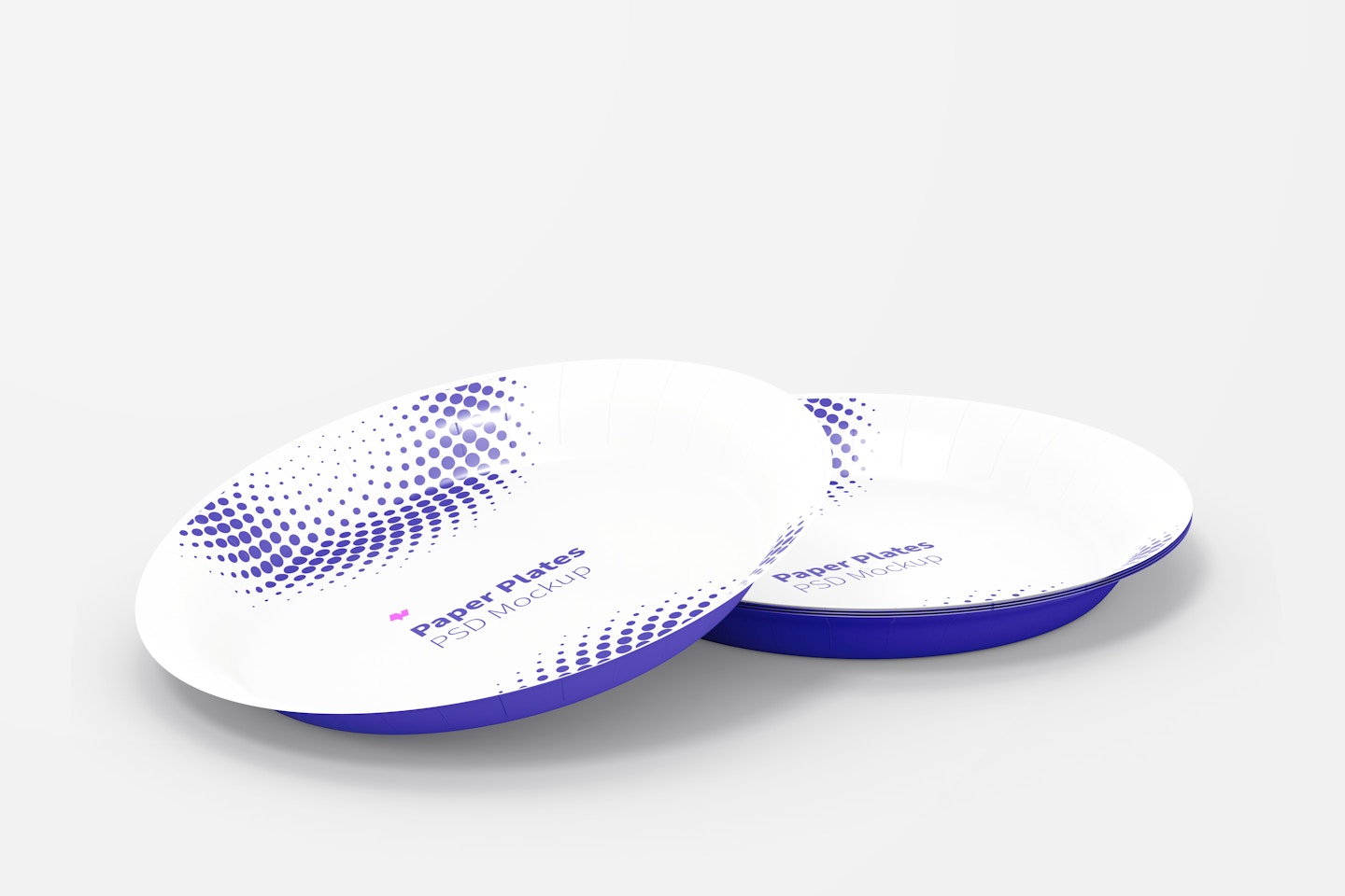 Paper Plates Mockup, Perspective View