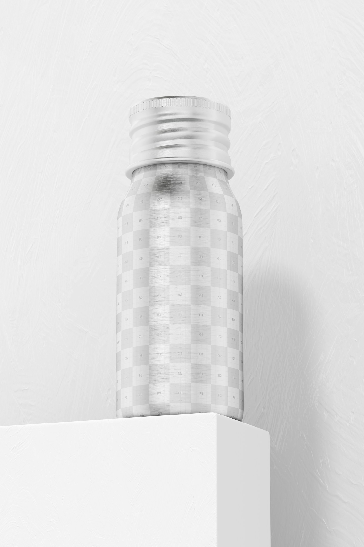 1 oz Aluminium Bottle Mockup, Low Angle