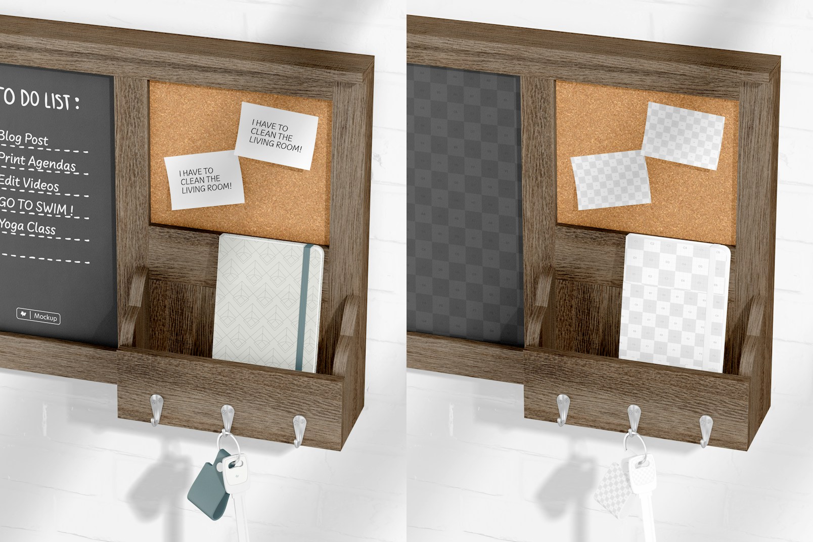 Mail Holder with Chalkboard Mockup, Close Up