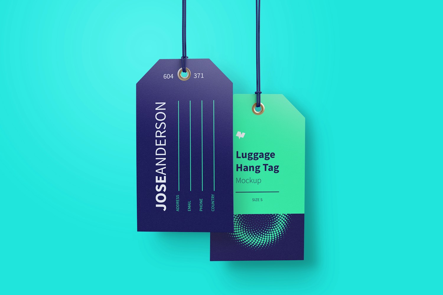 Luggage Hang Tags Mockup with String, Two-sided 03