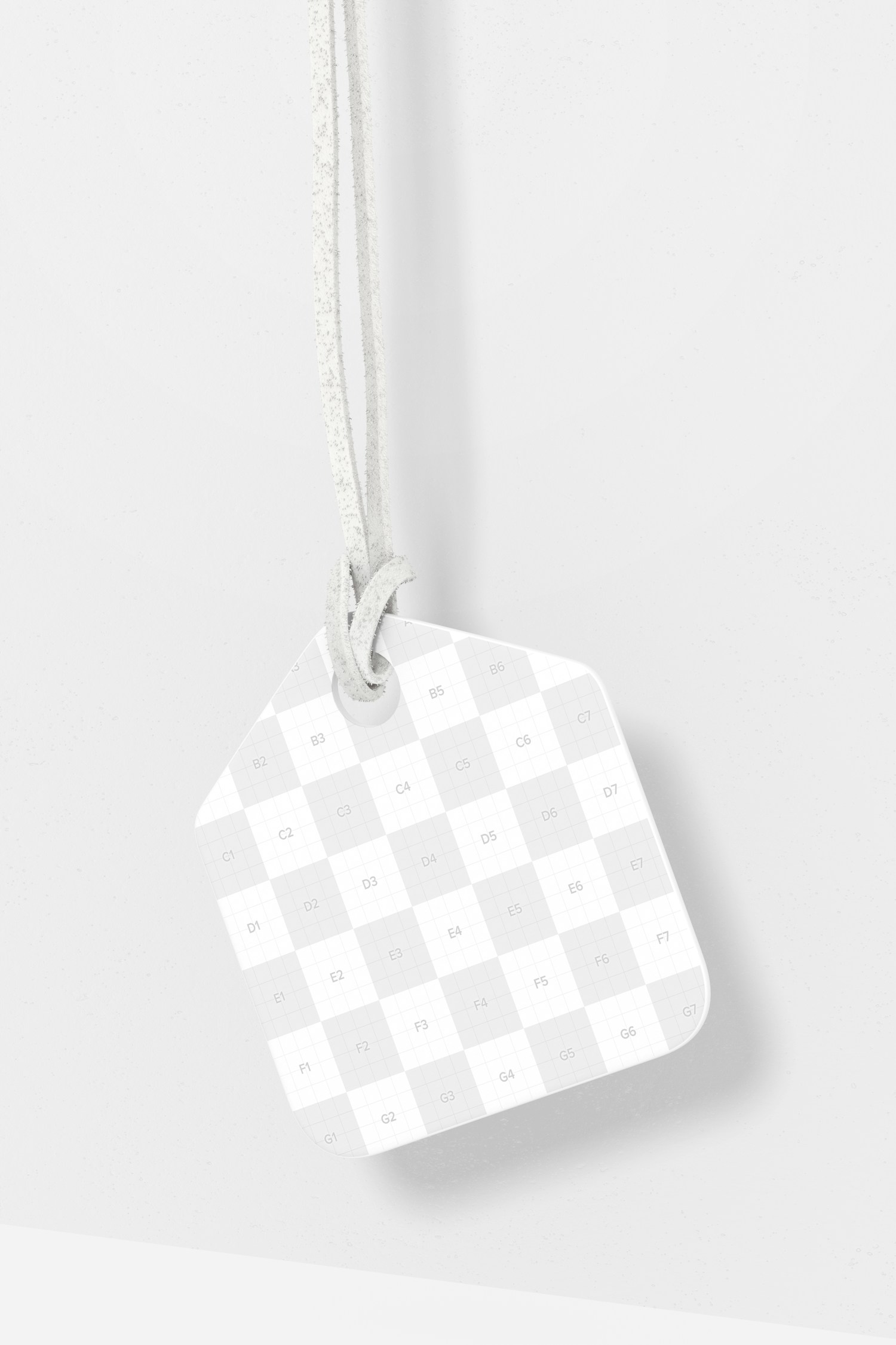 Maqueta de Etiqueta Pentagonal de Cartón, Colgando