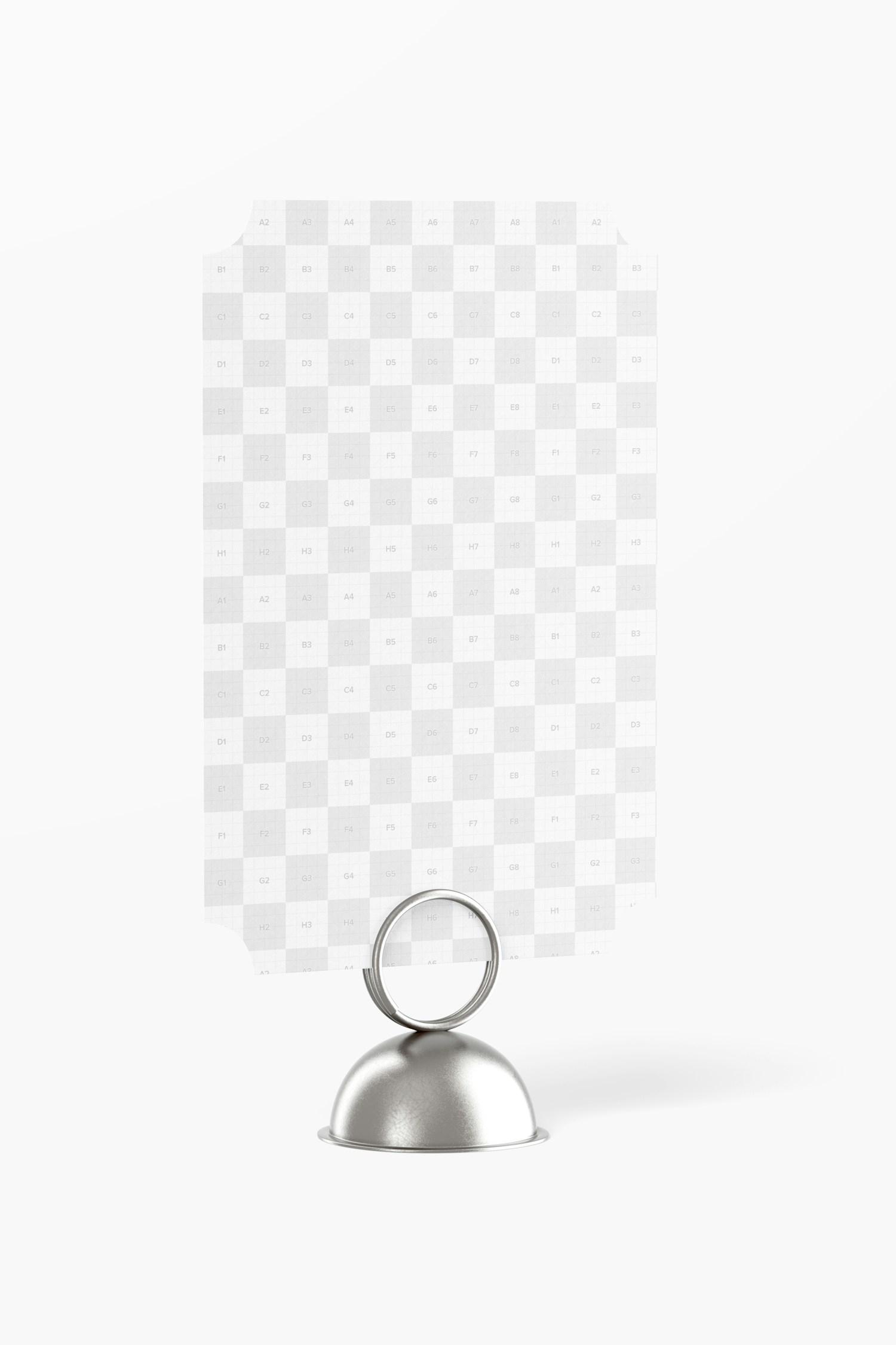 Table Number Card Holder Mockup, Front View