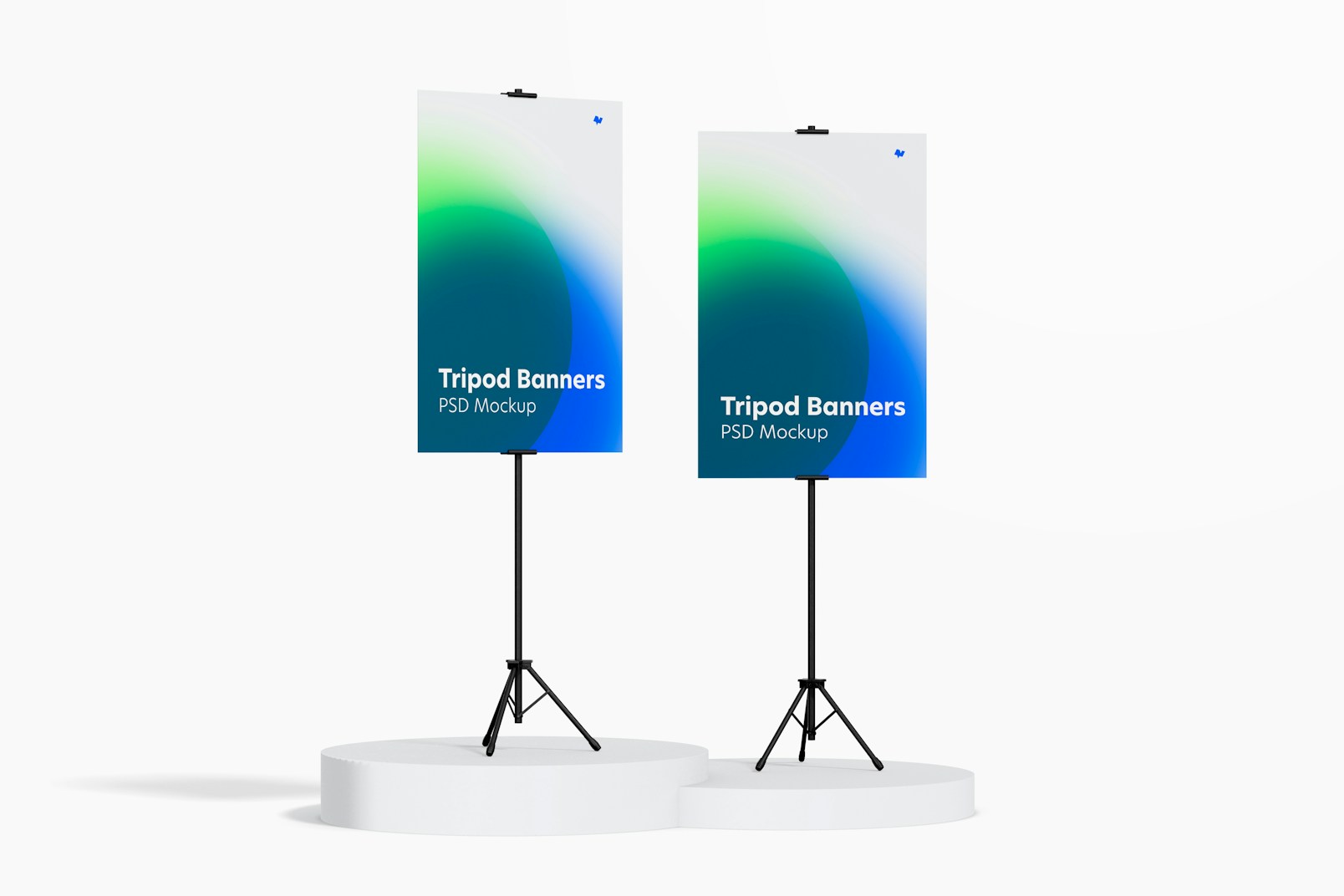 Tripod Banners Mockup, Perspective