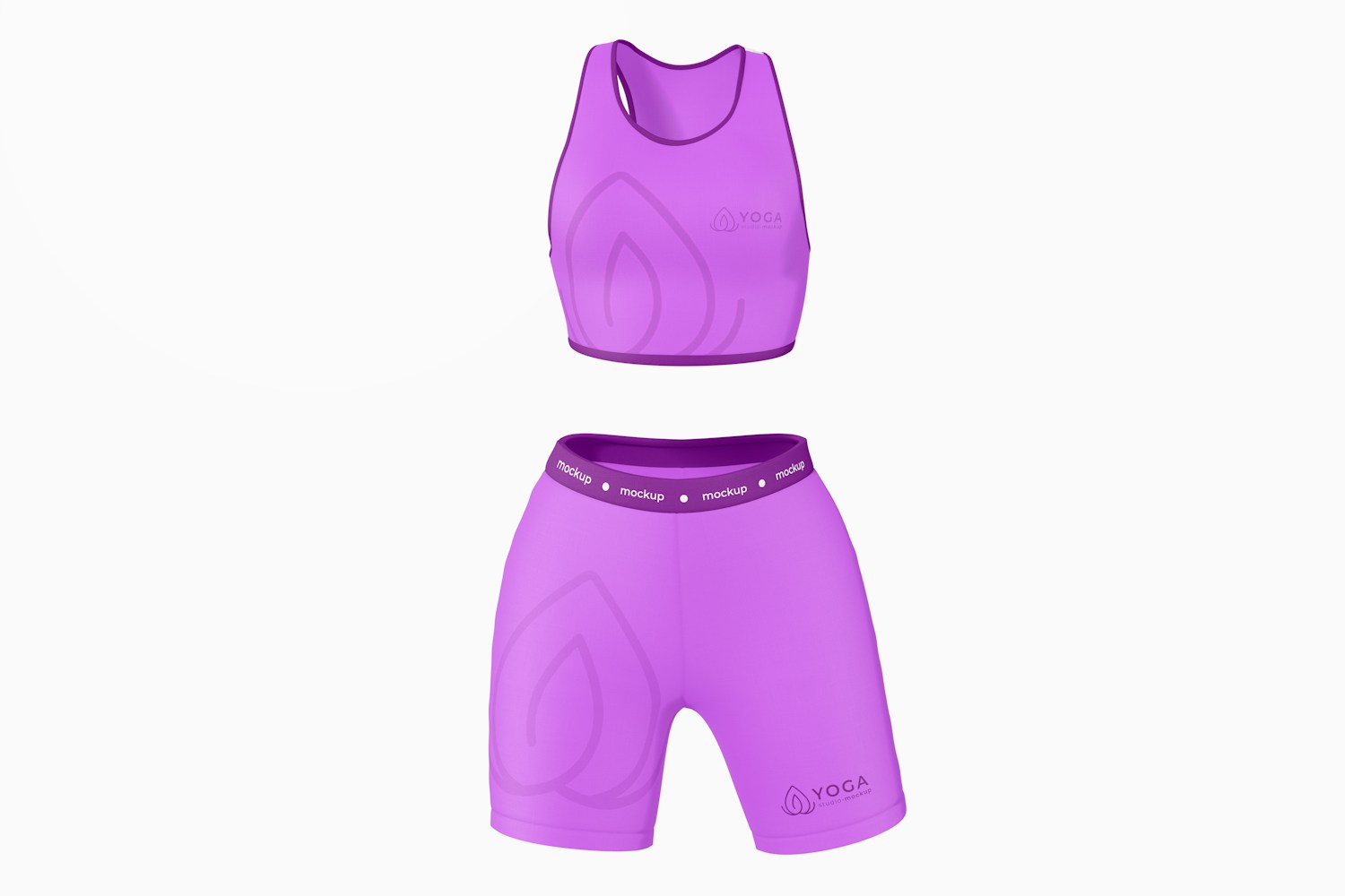 Sports Short and Bra Mockup, Front View