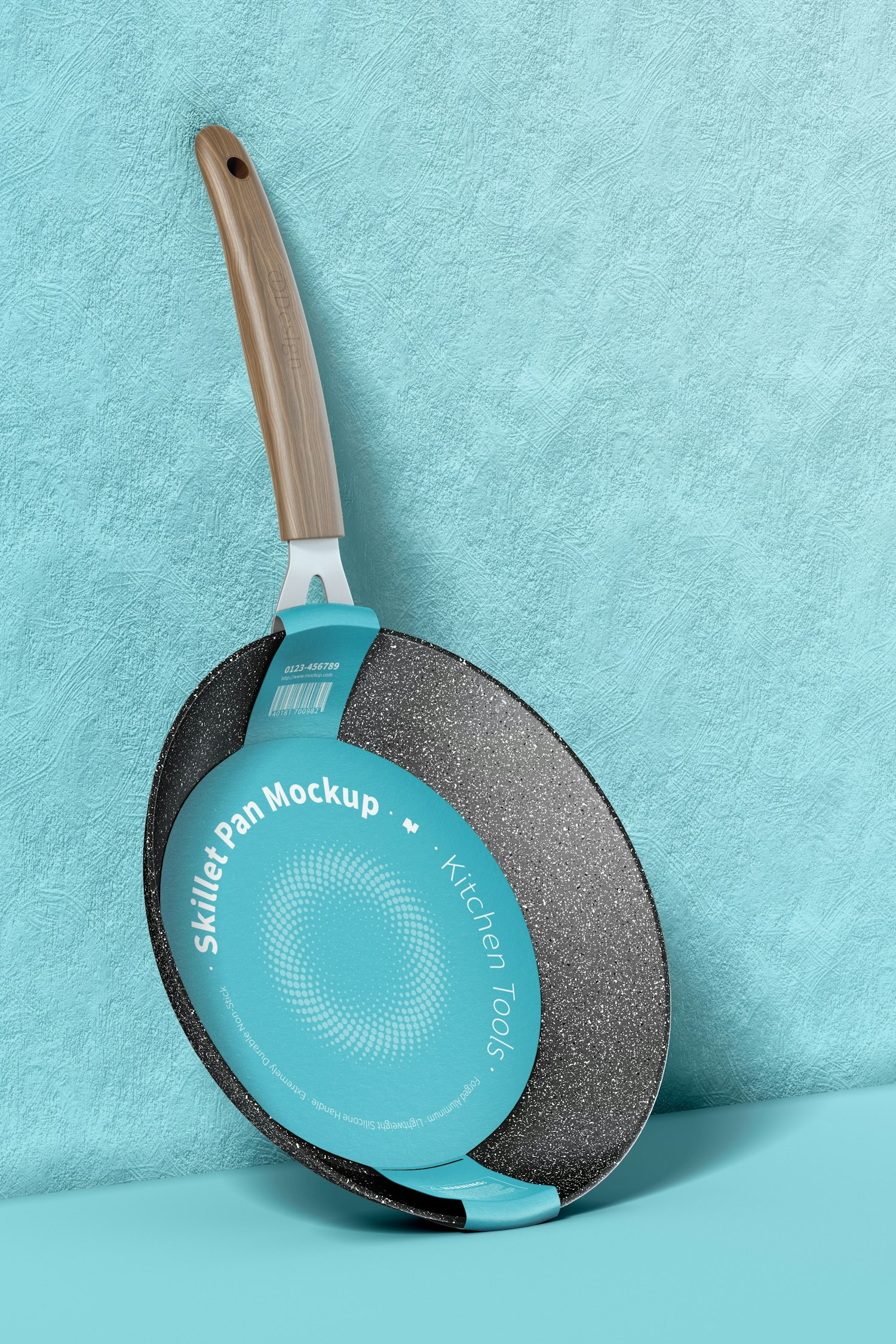 Skillet Pans Mockup, Leaned Skillet Pans Mockup, Leaned