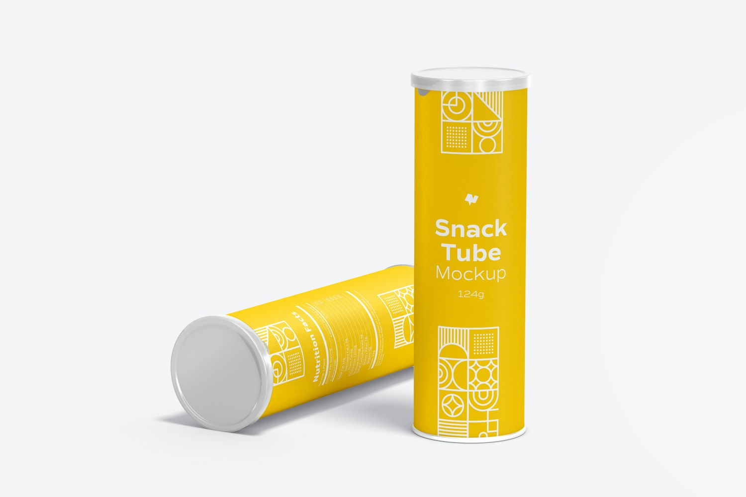 124g Snack Tube Mockup, Dropped 124g Snack Tube Mockup, Dropped