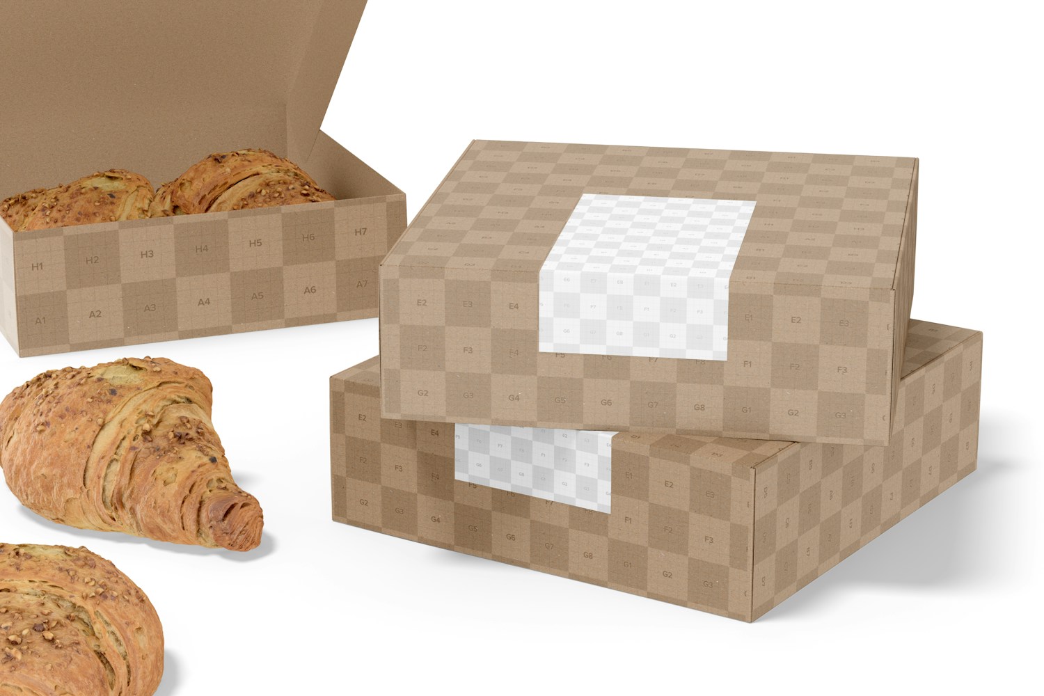 Bread Boxes with Label Mockup