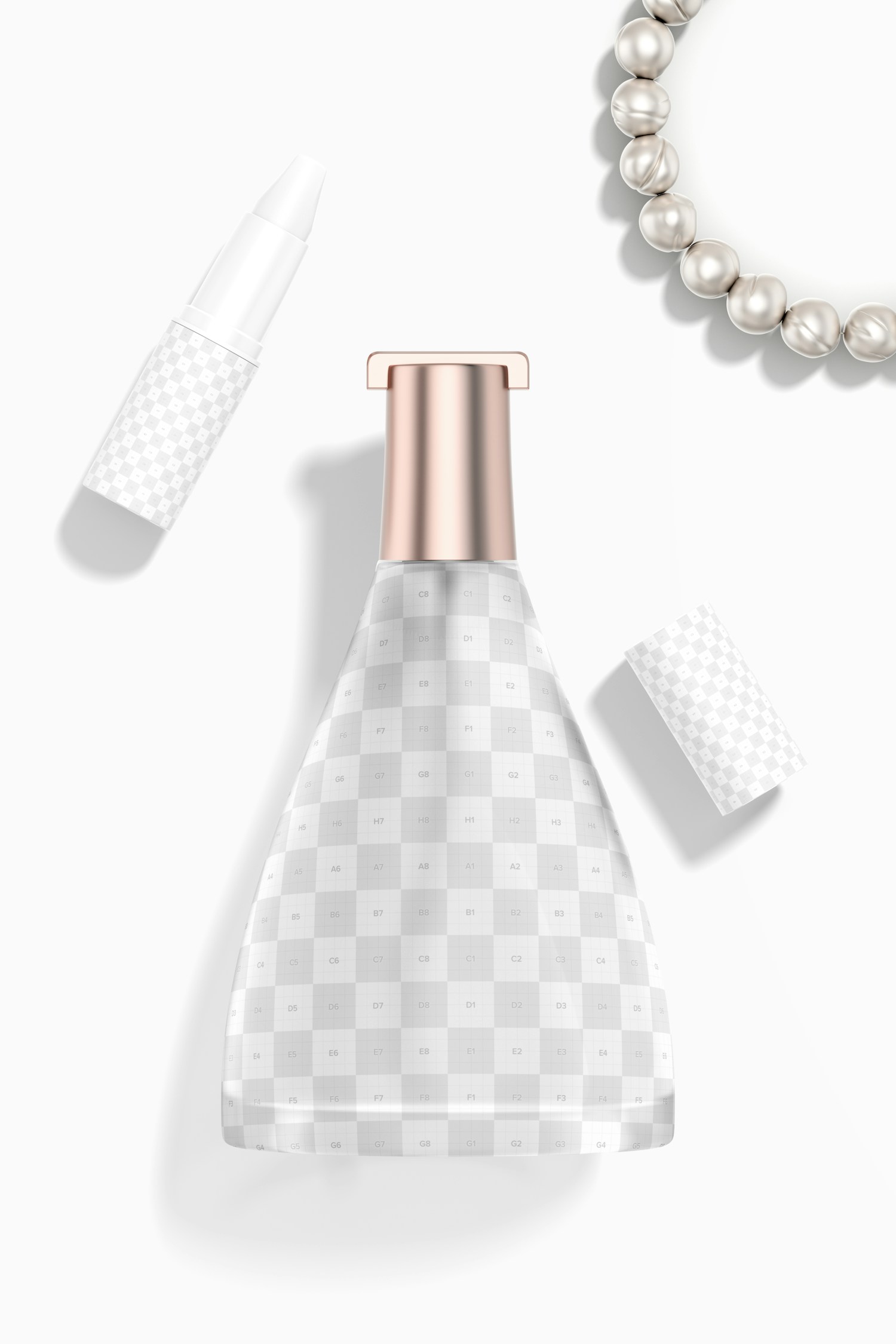 Triangular Luxury Perfume Bottle Mockup, Top View