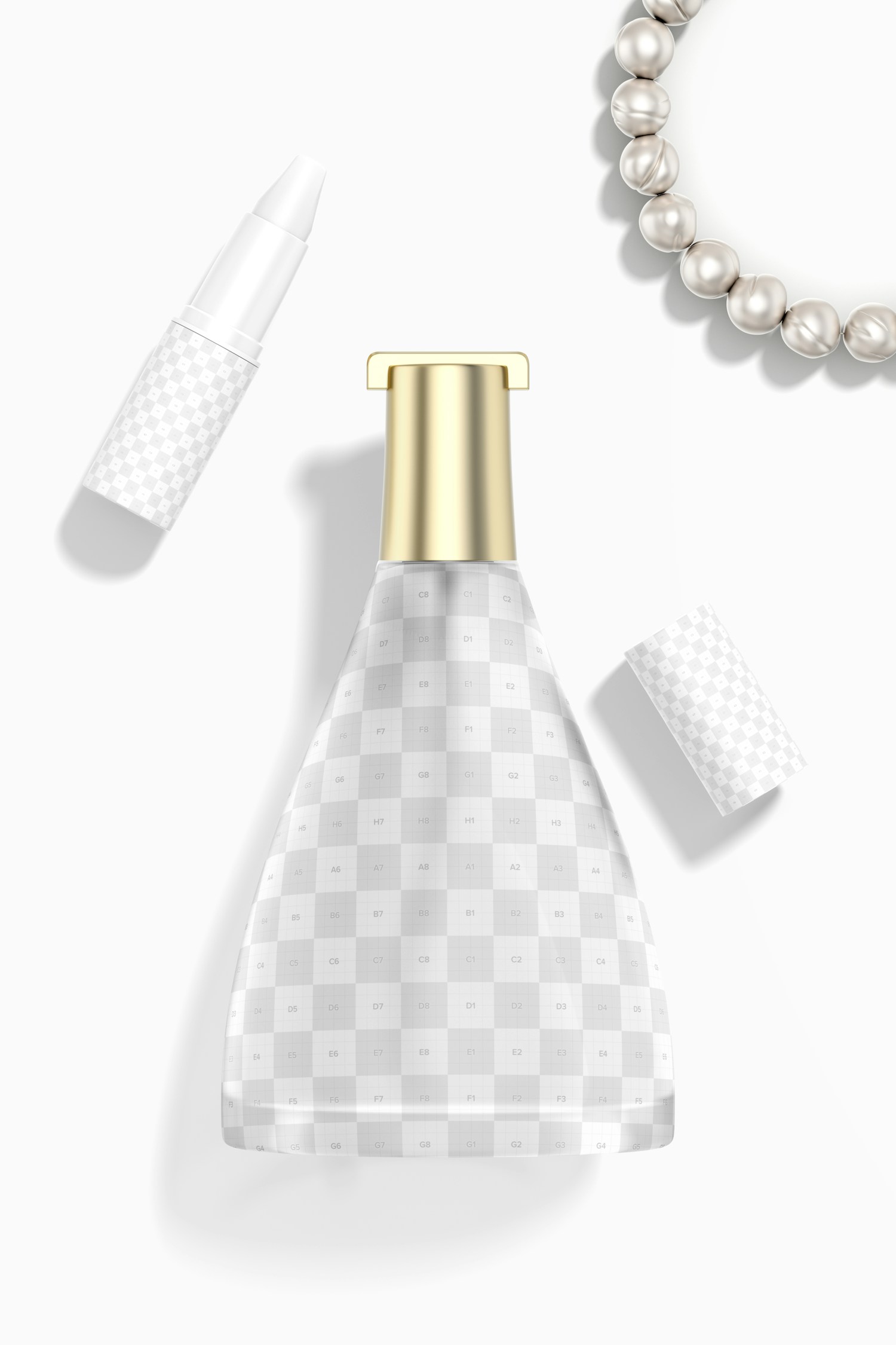 Triangular Luxury Perfume Bottle Mockup, Top View